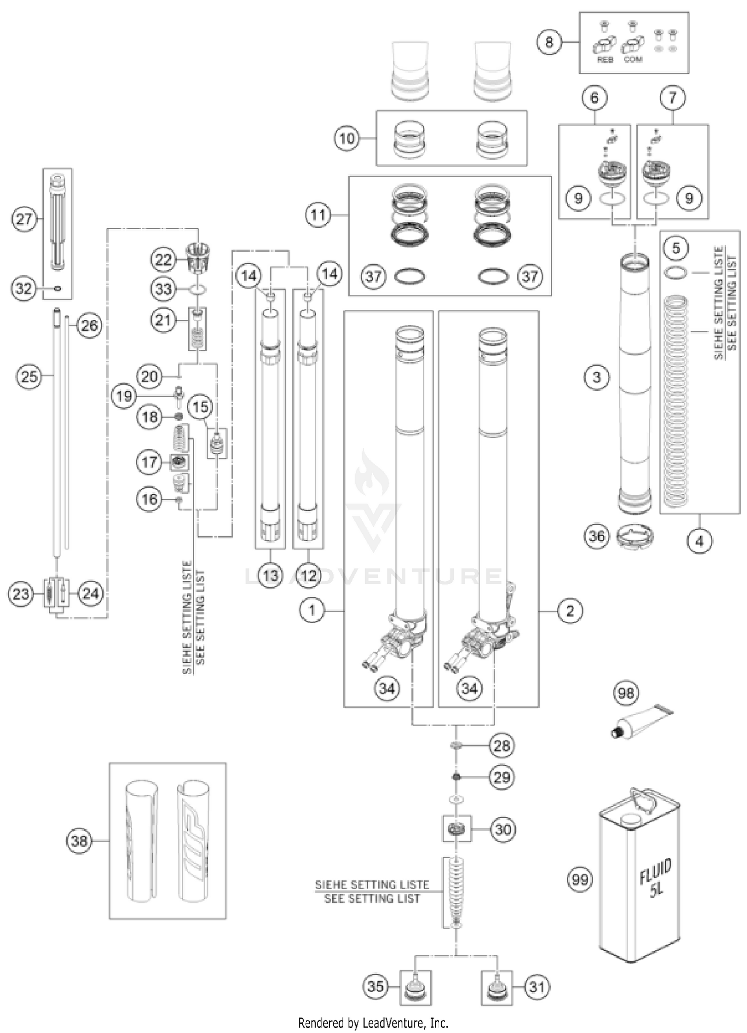 FRONT FORK DISASSEMBLED