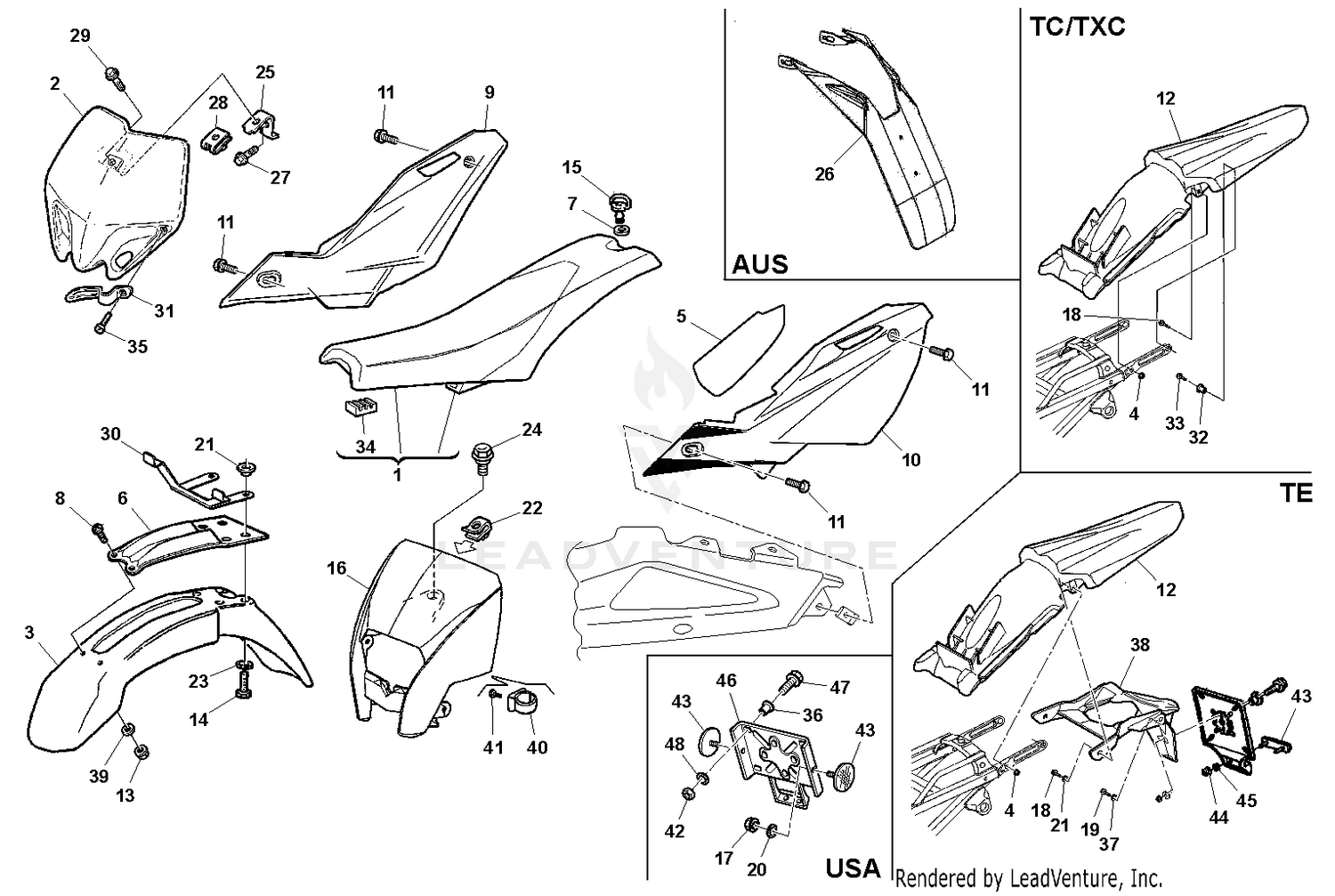Panel, Fenders, Seat