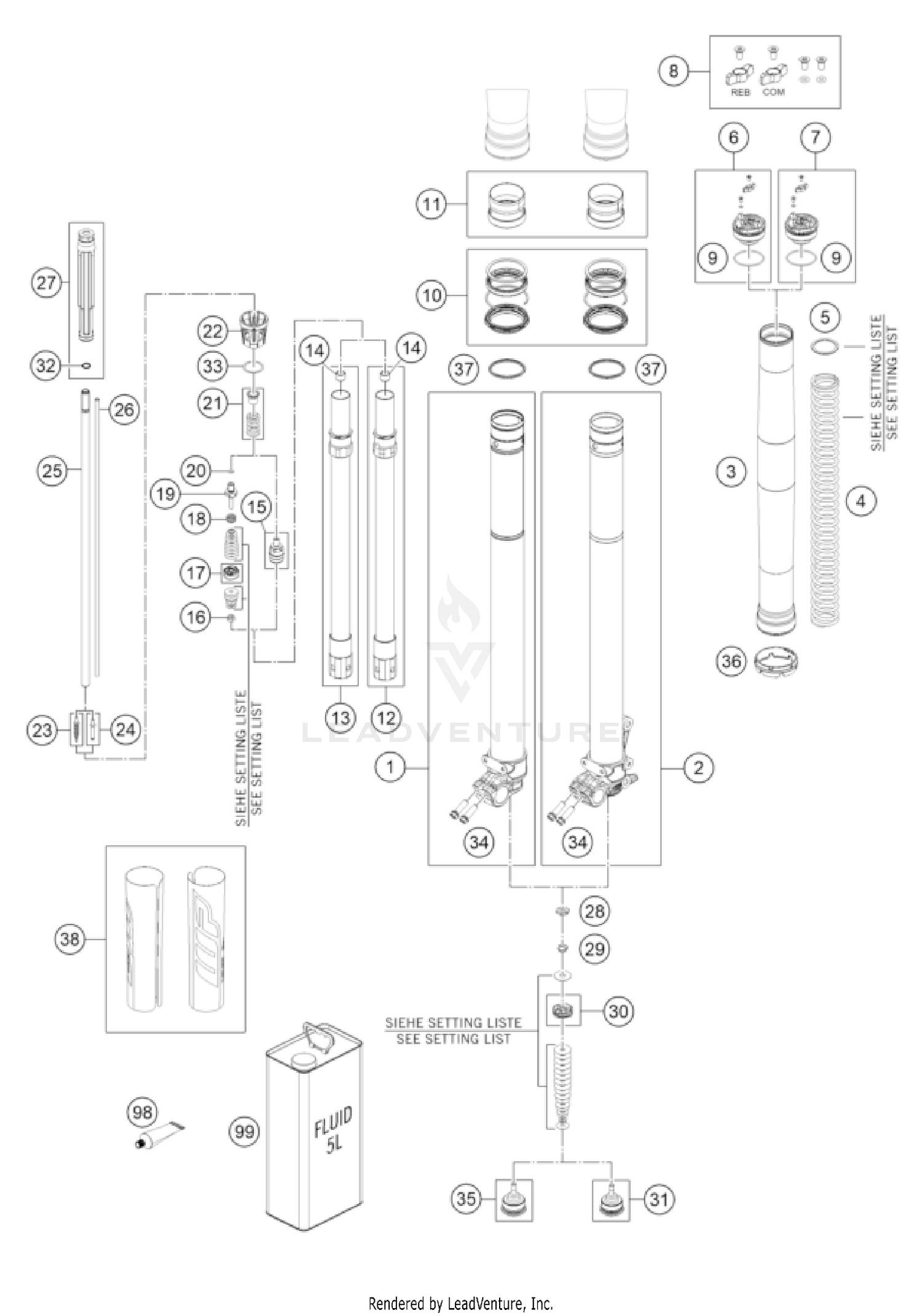 FRONT FORK DISASSEMBLED