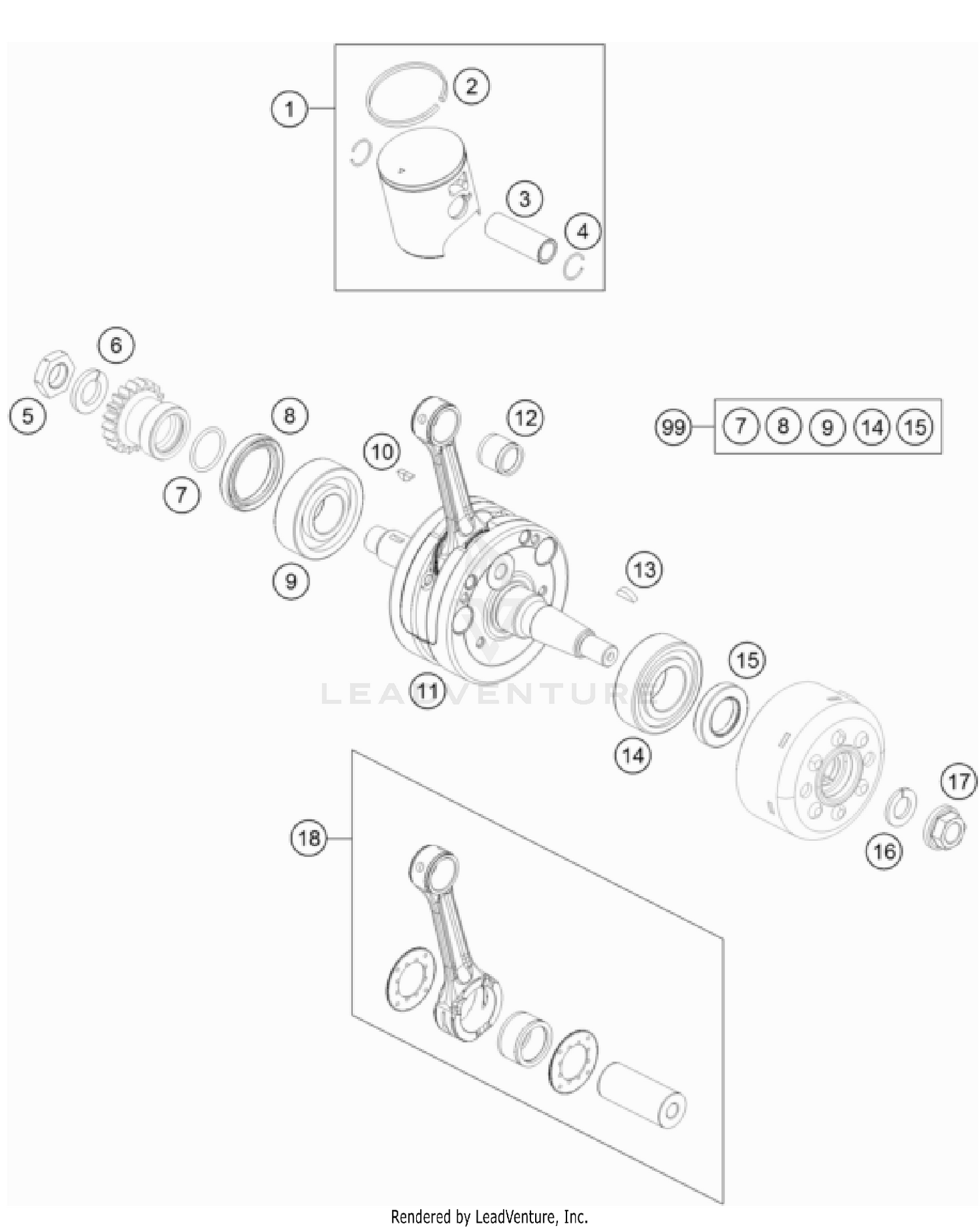 CRANKSHAFT, PISTON