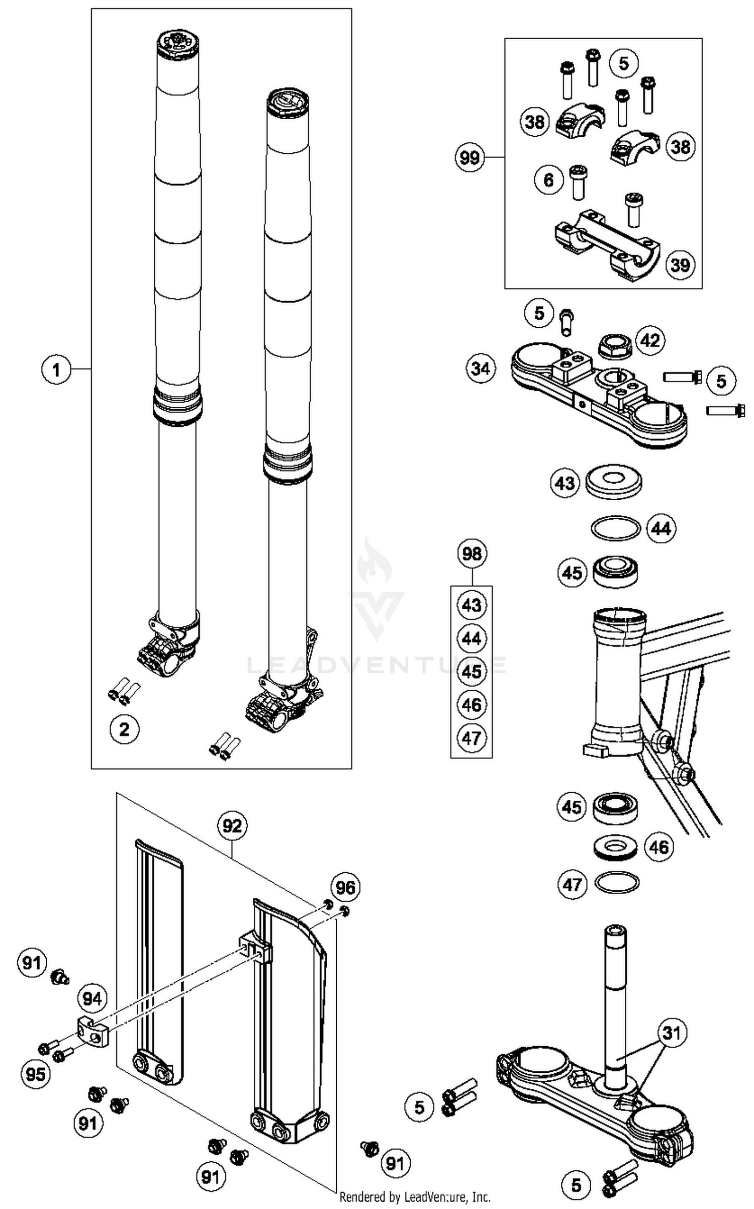Front Fork, Triple Clamp