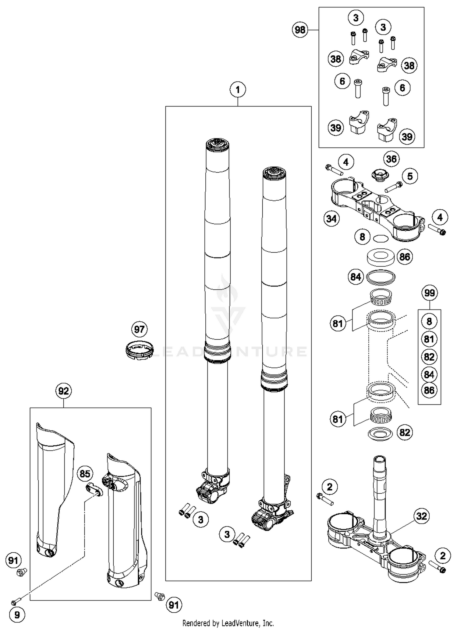 Front Fork, Triple Clamp