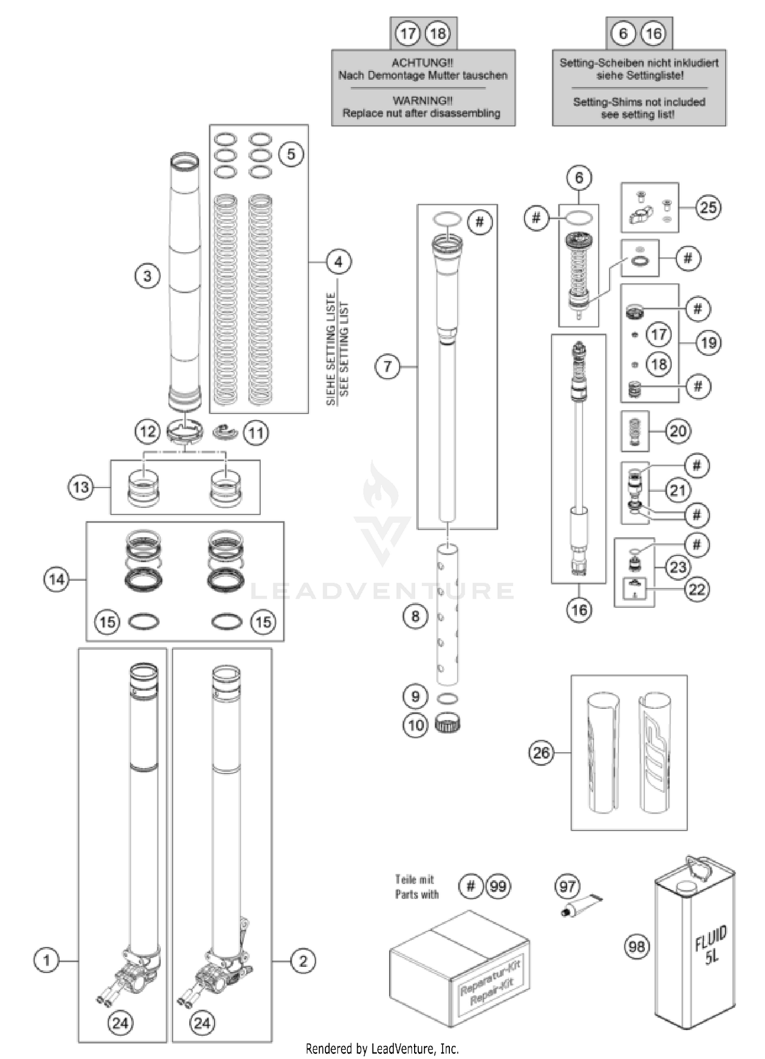 FRONT FORK DISASSEMBLED