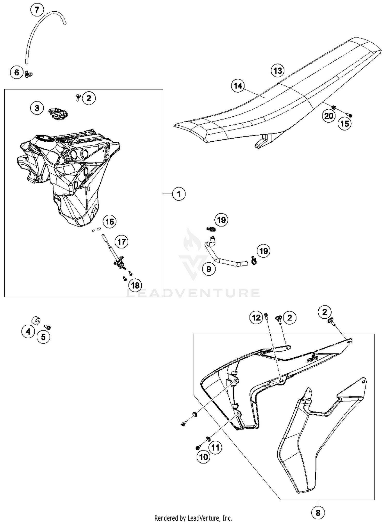 Tank, Seat, Cover