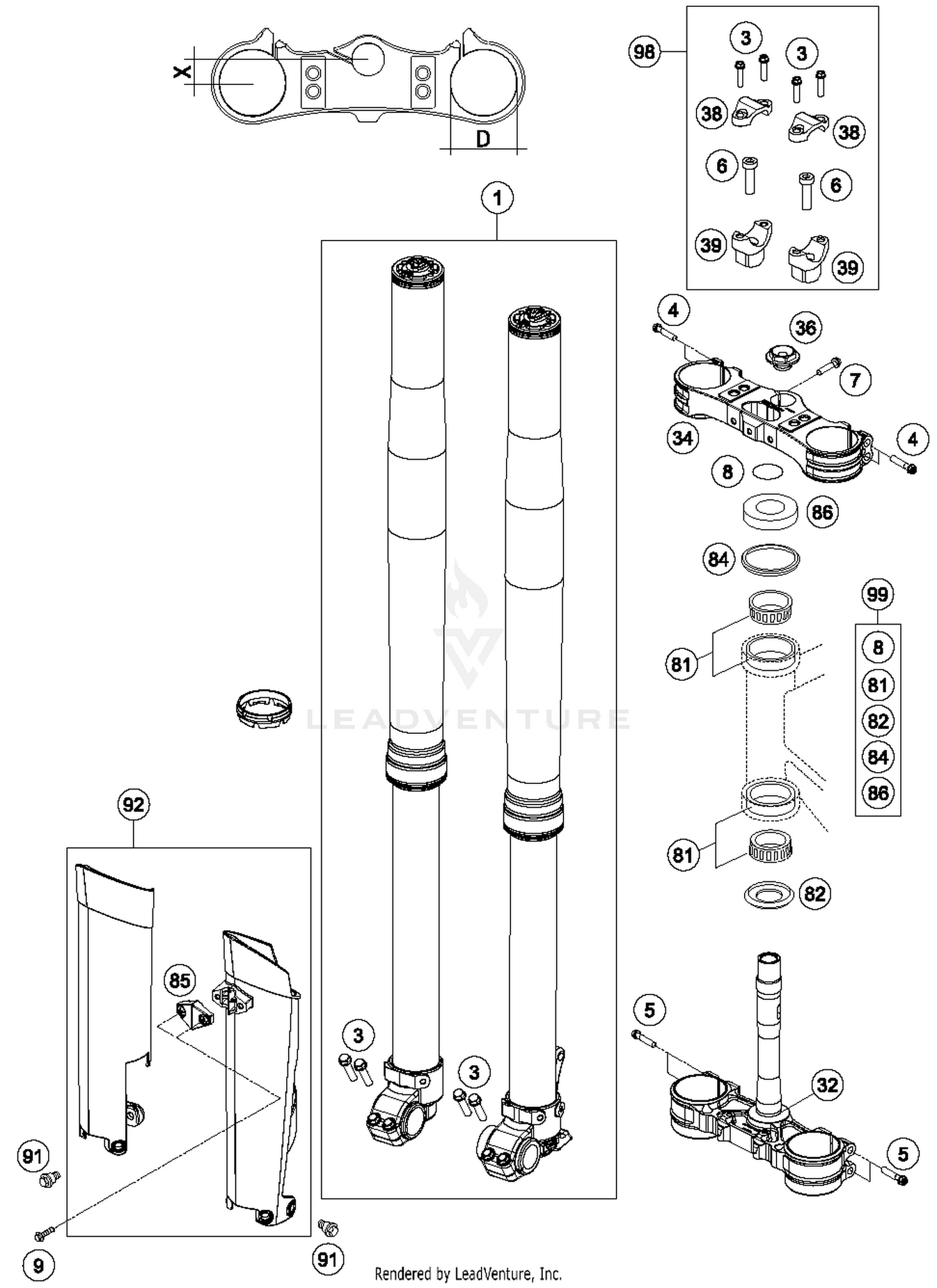 Front Fork, Triple Clamp