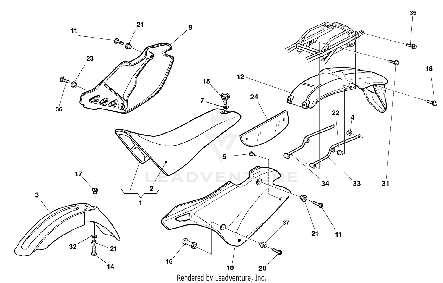 Panel, Fenders, Seat