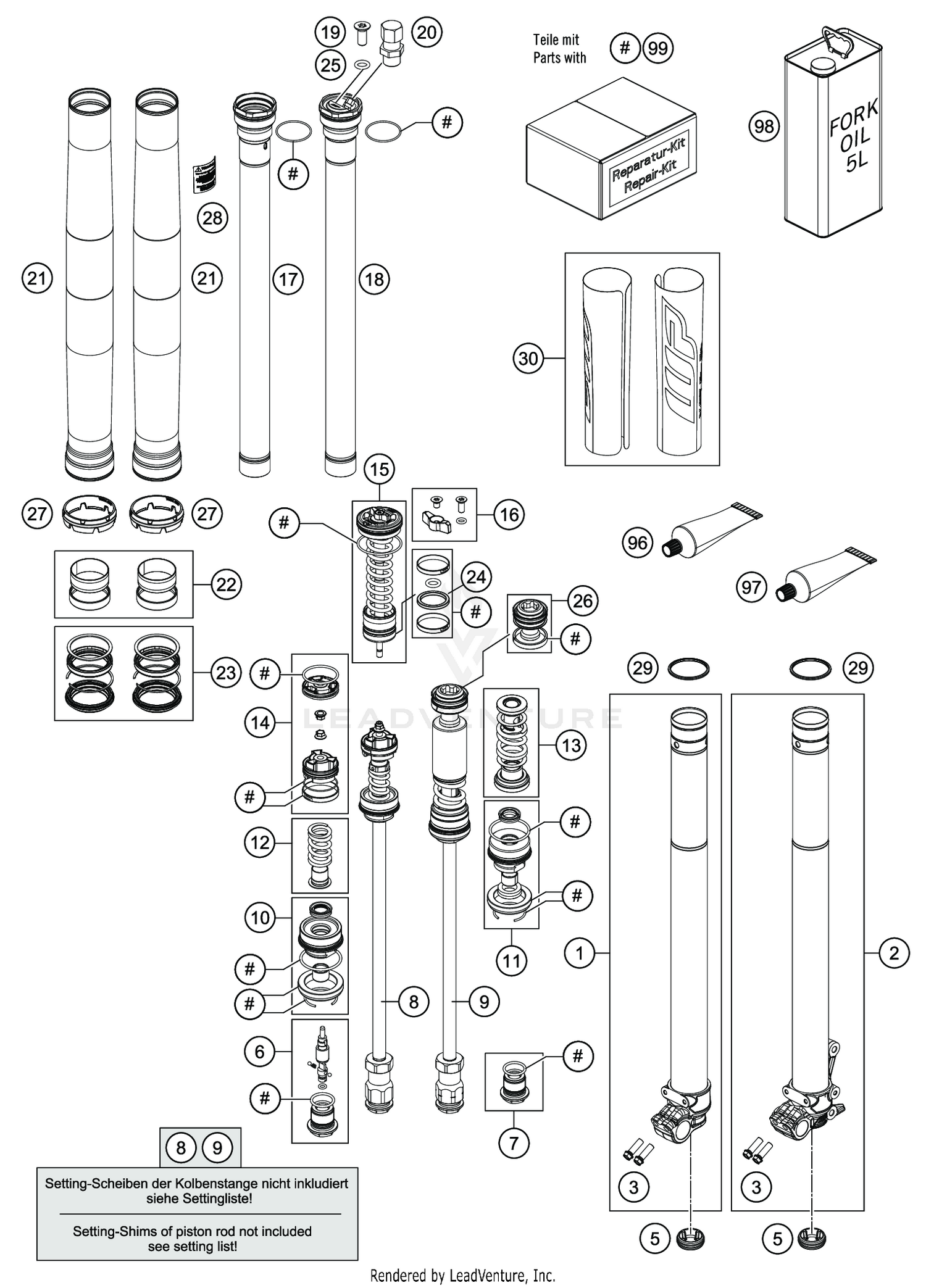 FRONT FORK DISASSEMBLED