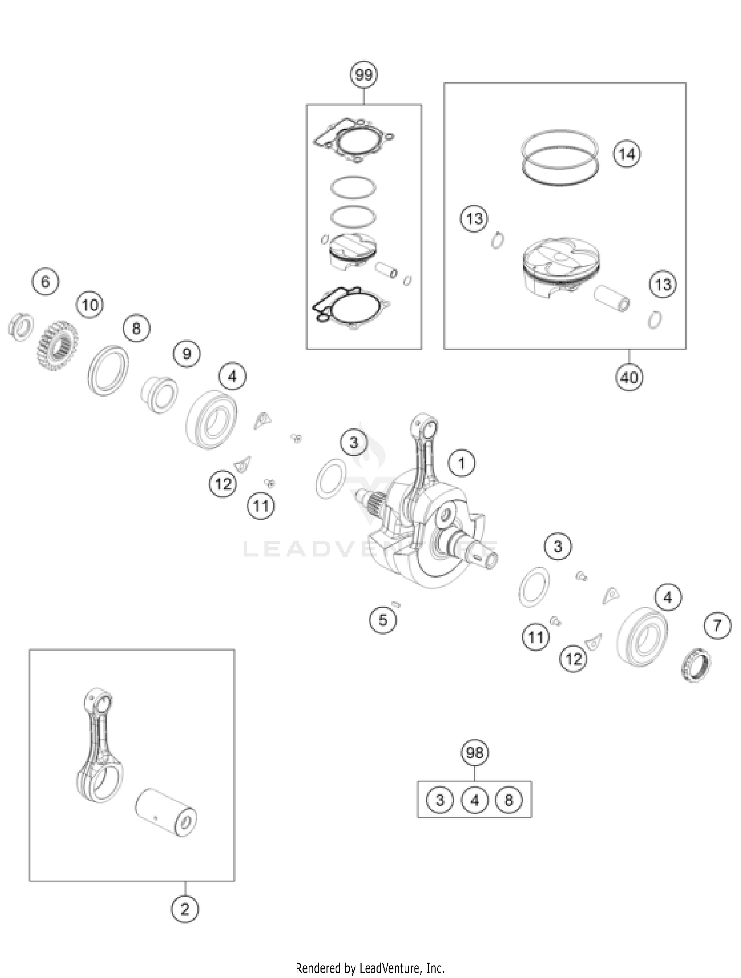 CRANKSHAFT, PISTON