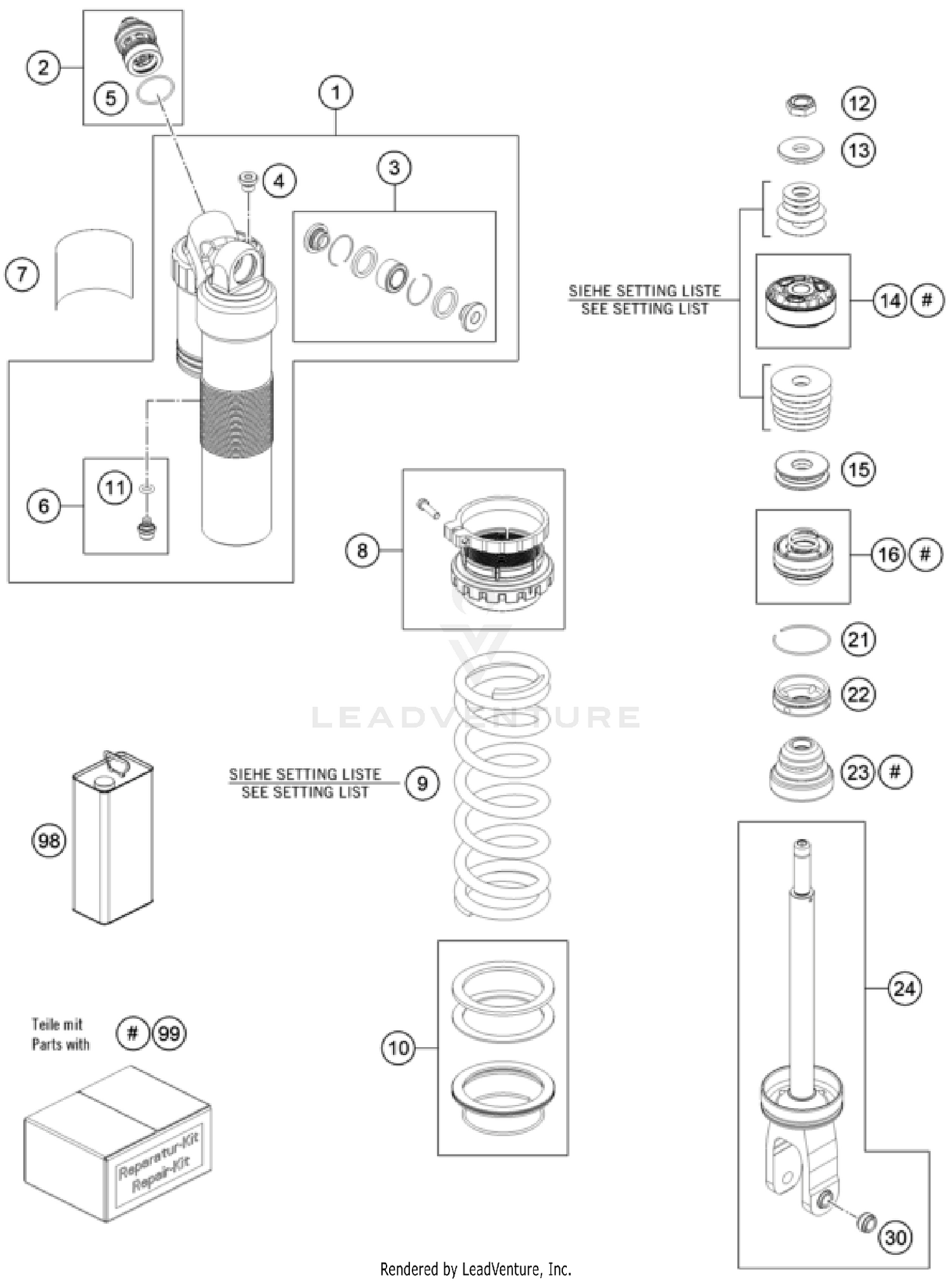 SHOCK ABSORBER DISASSEMBLED