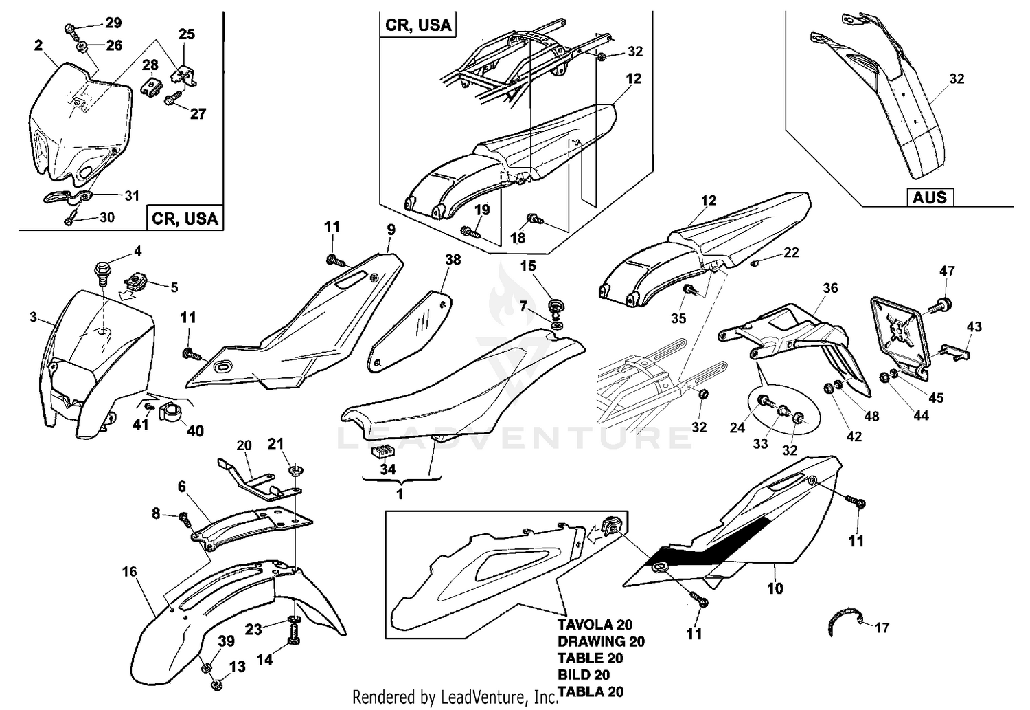Panel, Fenders, Seat