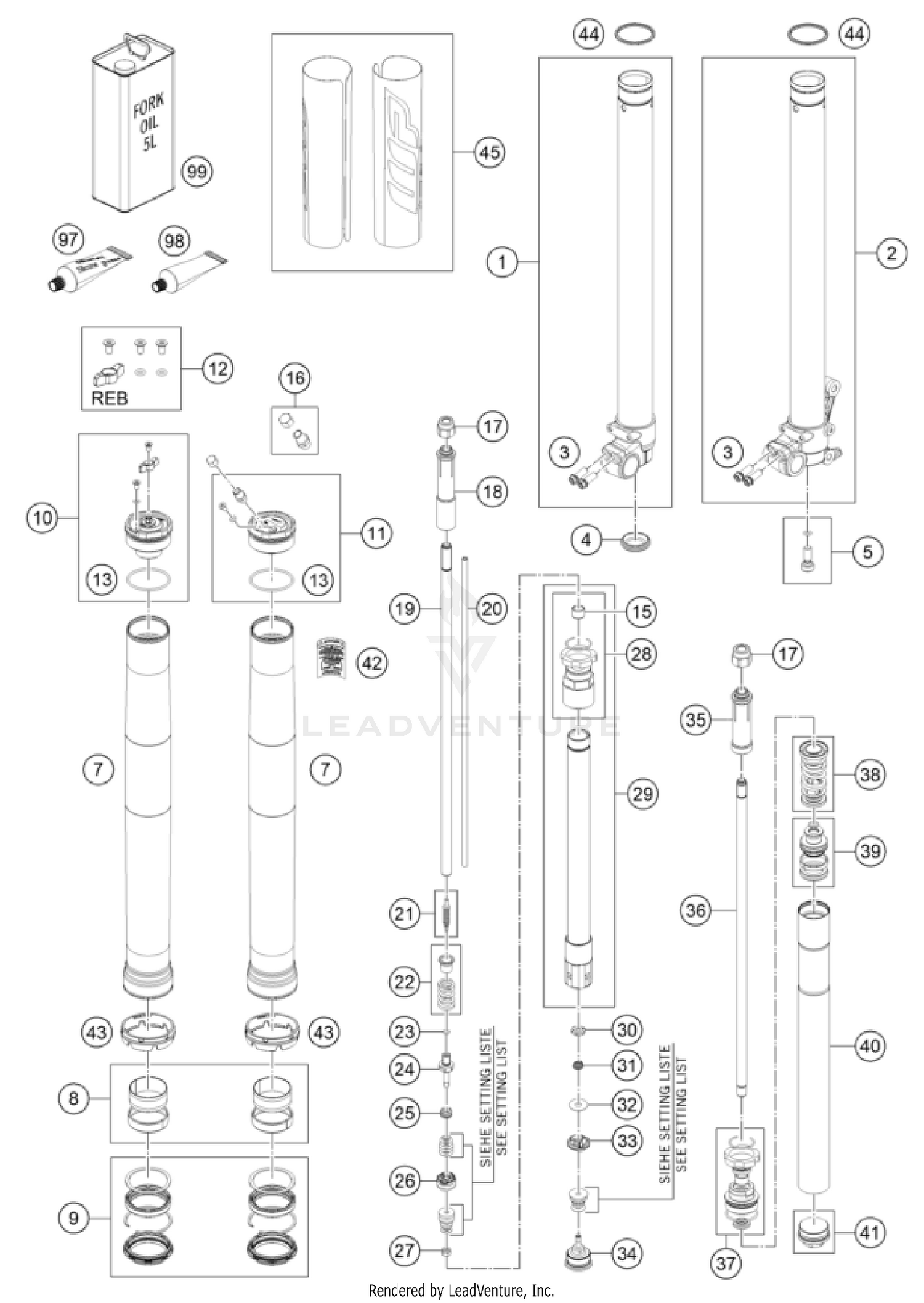 FRONT FORK DISASSEMBLED
