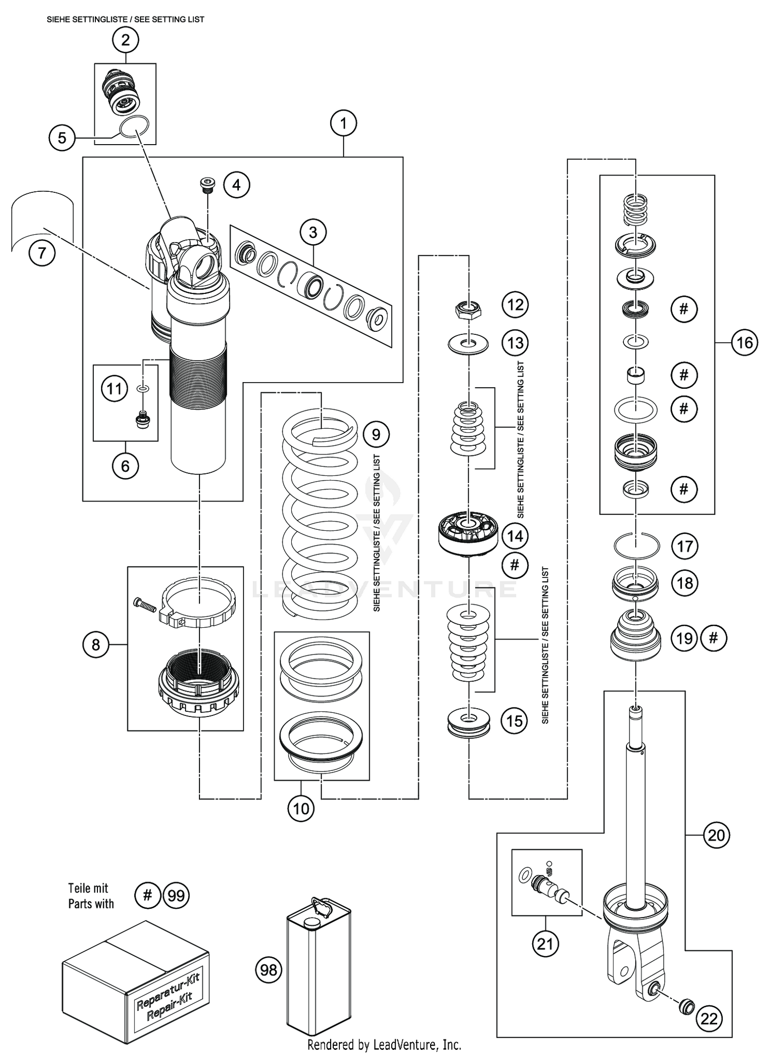 SHOCK ABSORBER DISASSEMBLED
