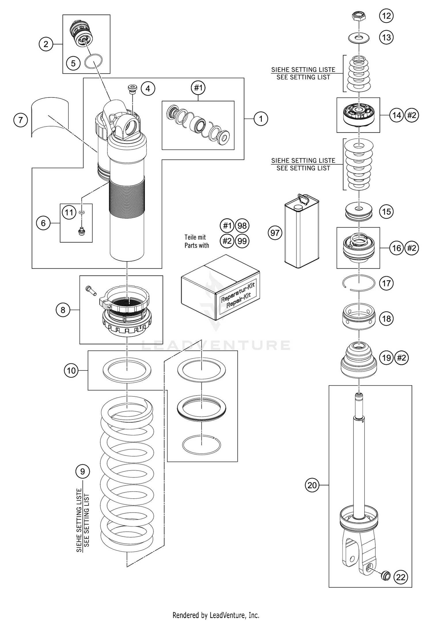 SHOCK ABSORBER DISASSEMBLED