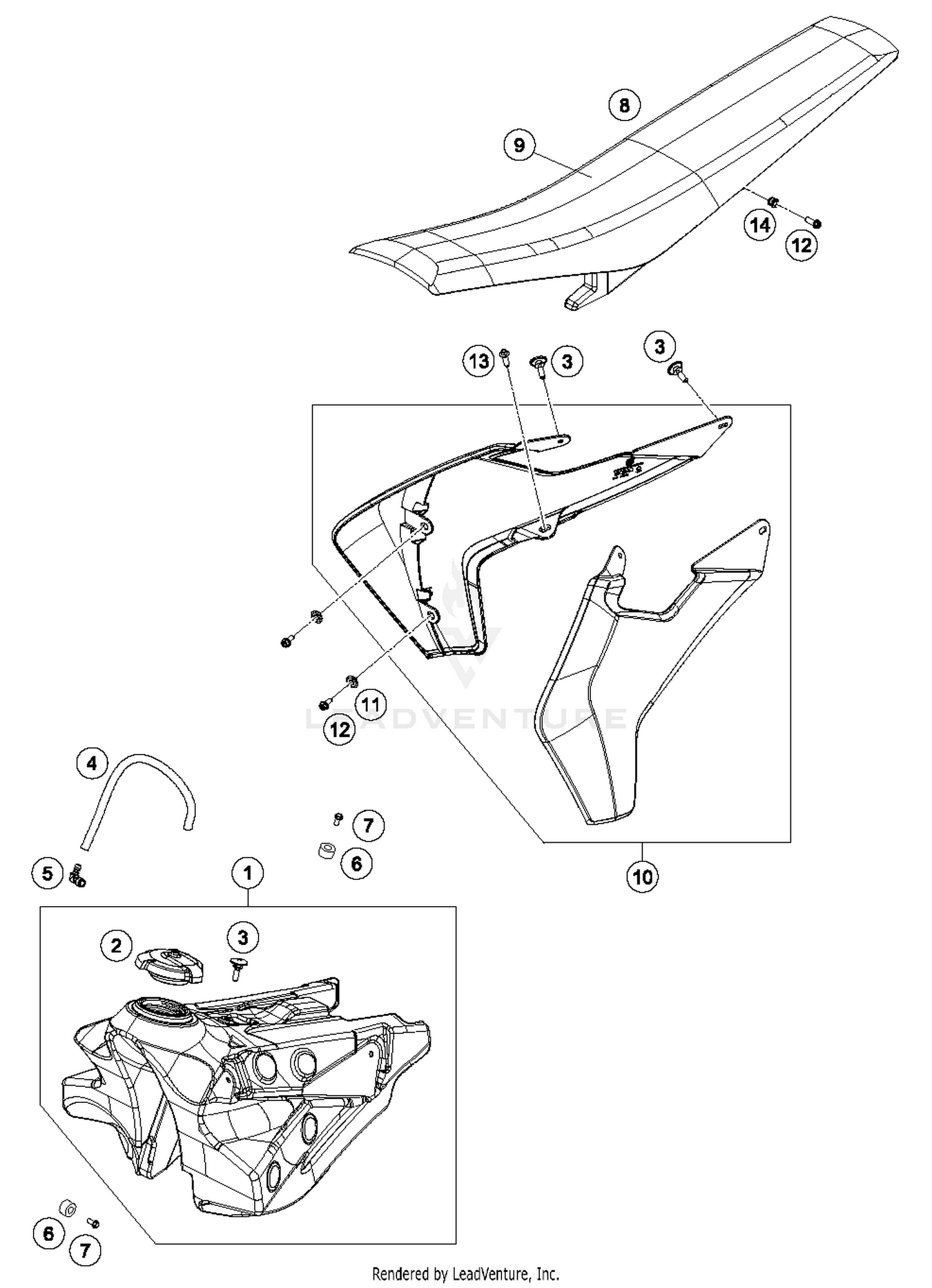 Tank, Seat, Cover