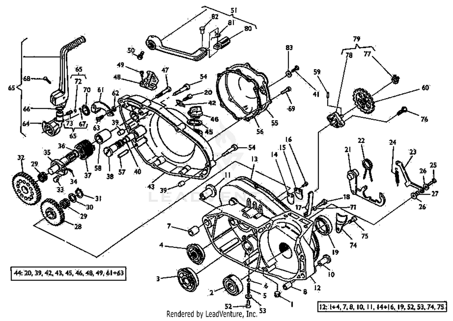 L.H. Half Crankcase, Starting