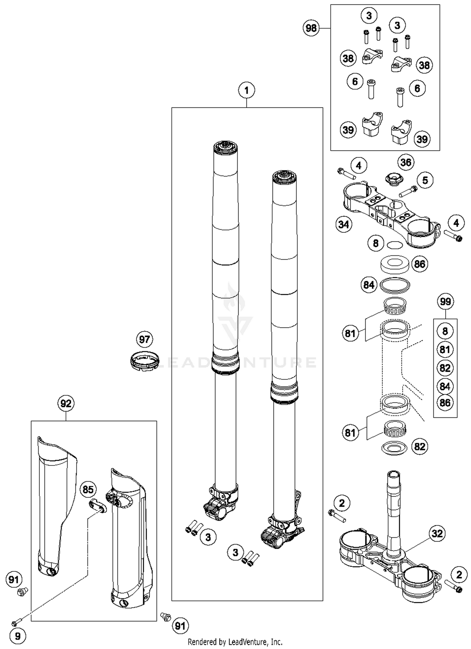 Front Fork, Triple Clamp
