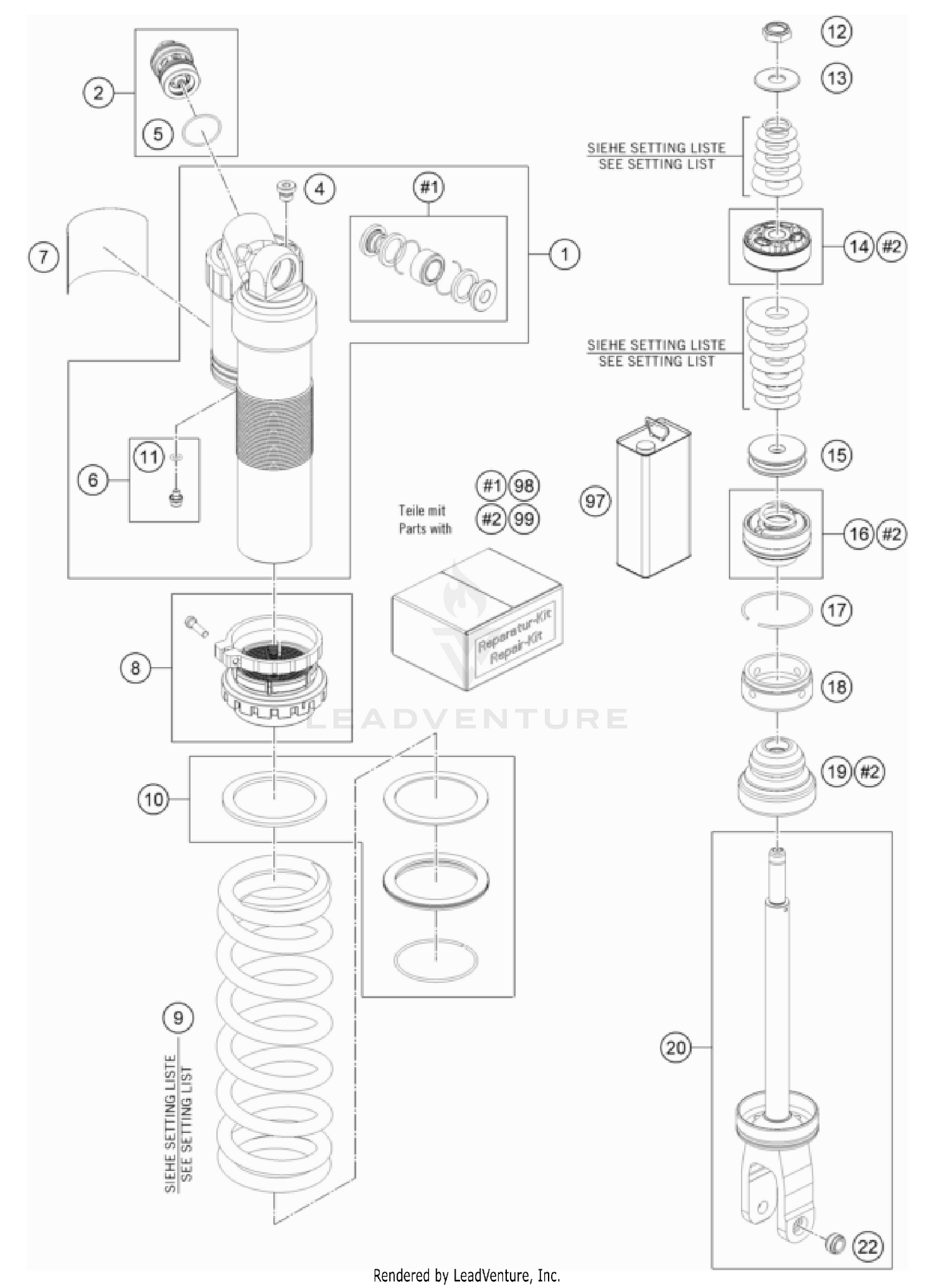 SHOCK ABSORBER DISASSEMBLED