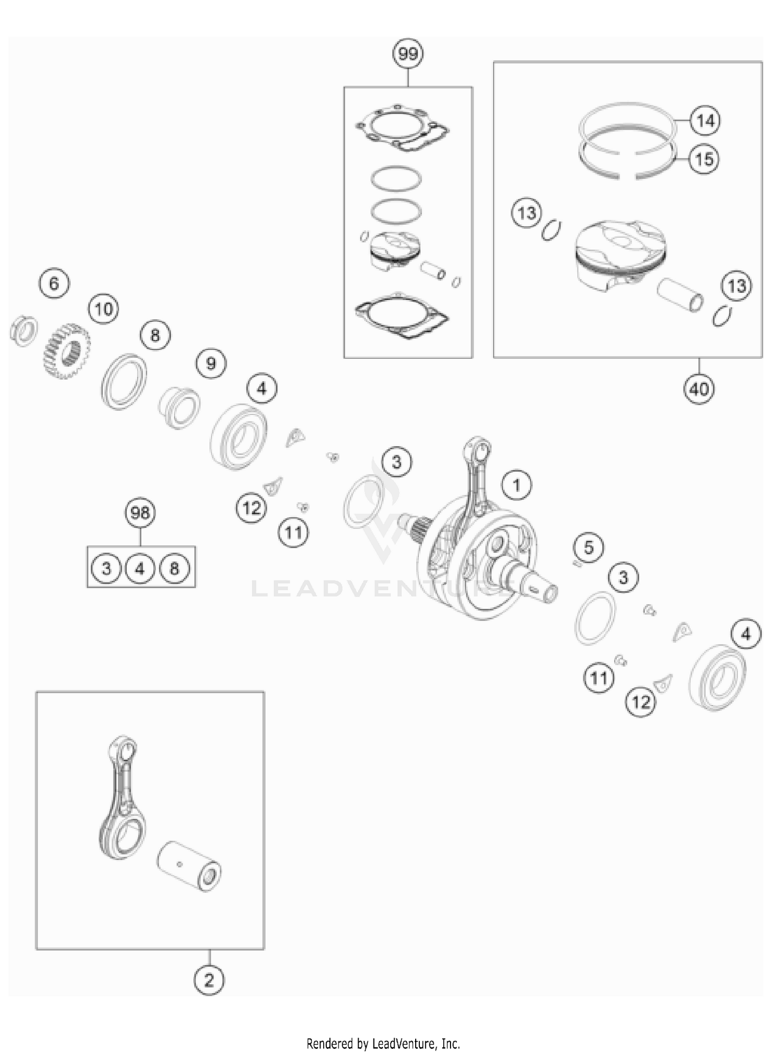 CRANKSHAFT, PISTON