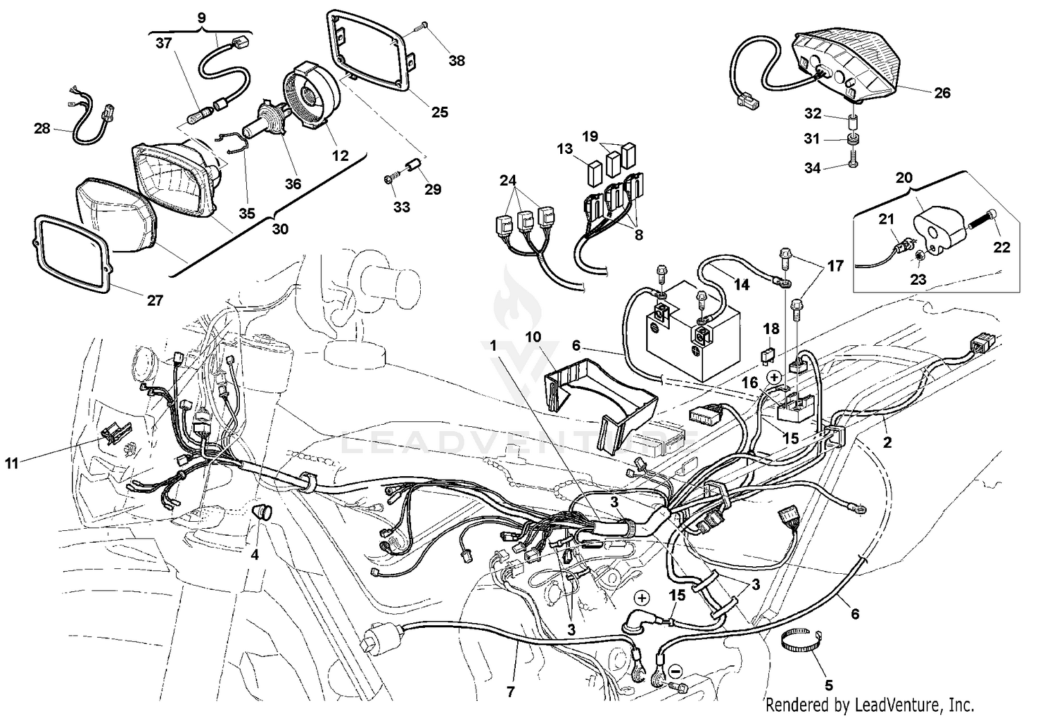 Main Wiring Harness, Electrical Parts