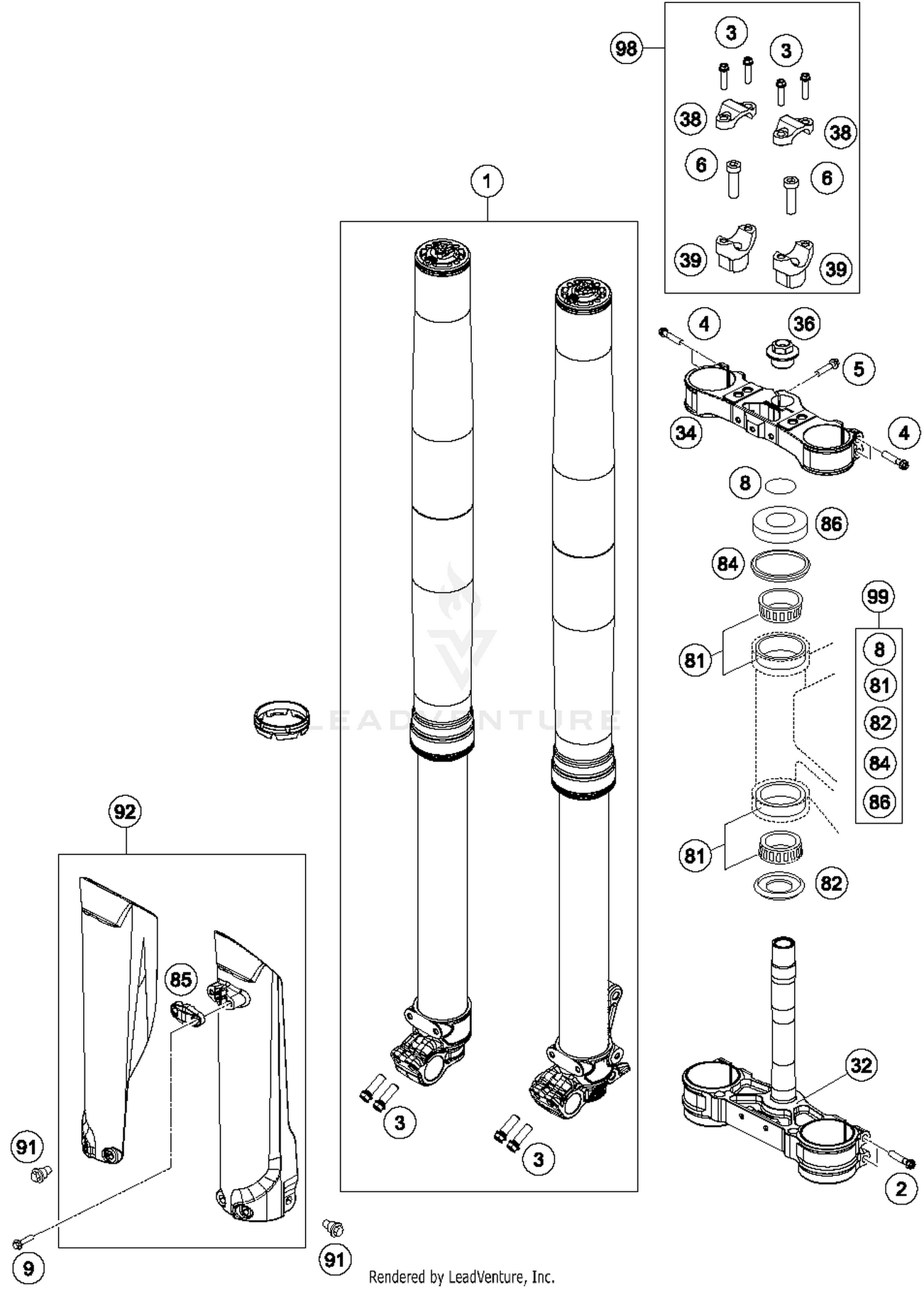 Front Fork, Triple Clamp