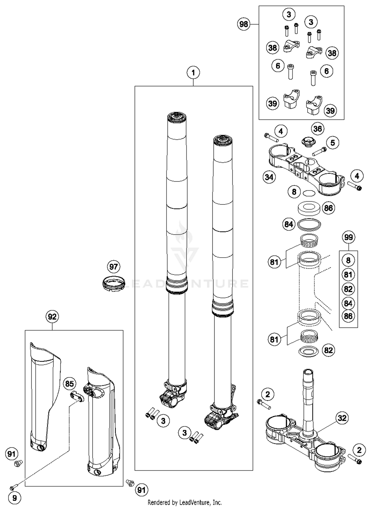 Front Fork, Triple Clamp