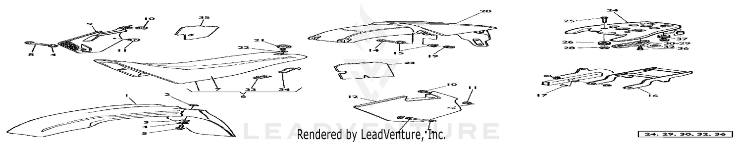 Panel, Fenders, Seat