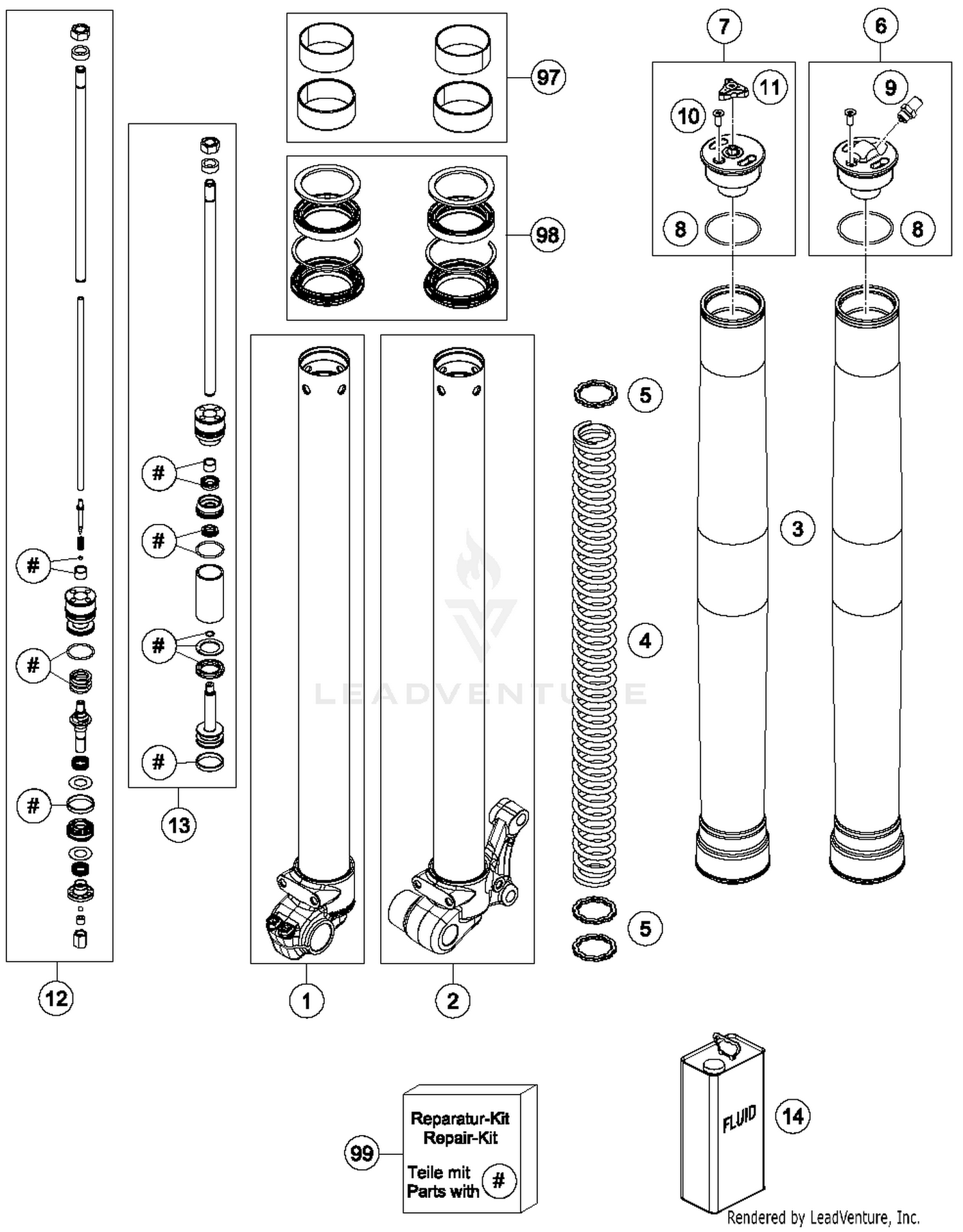 Front Fork Disassembled