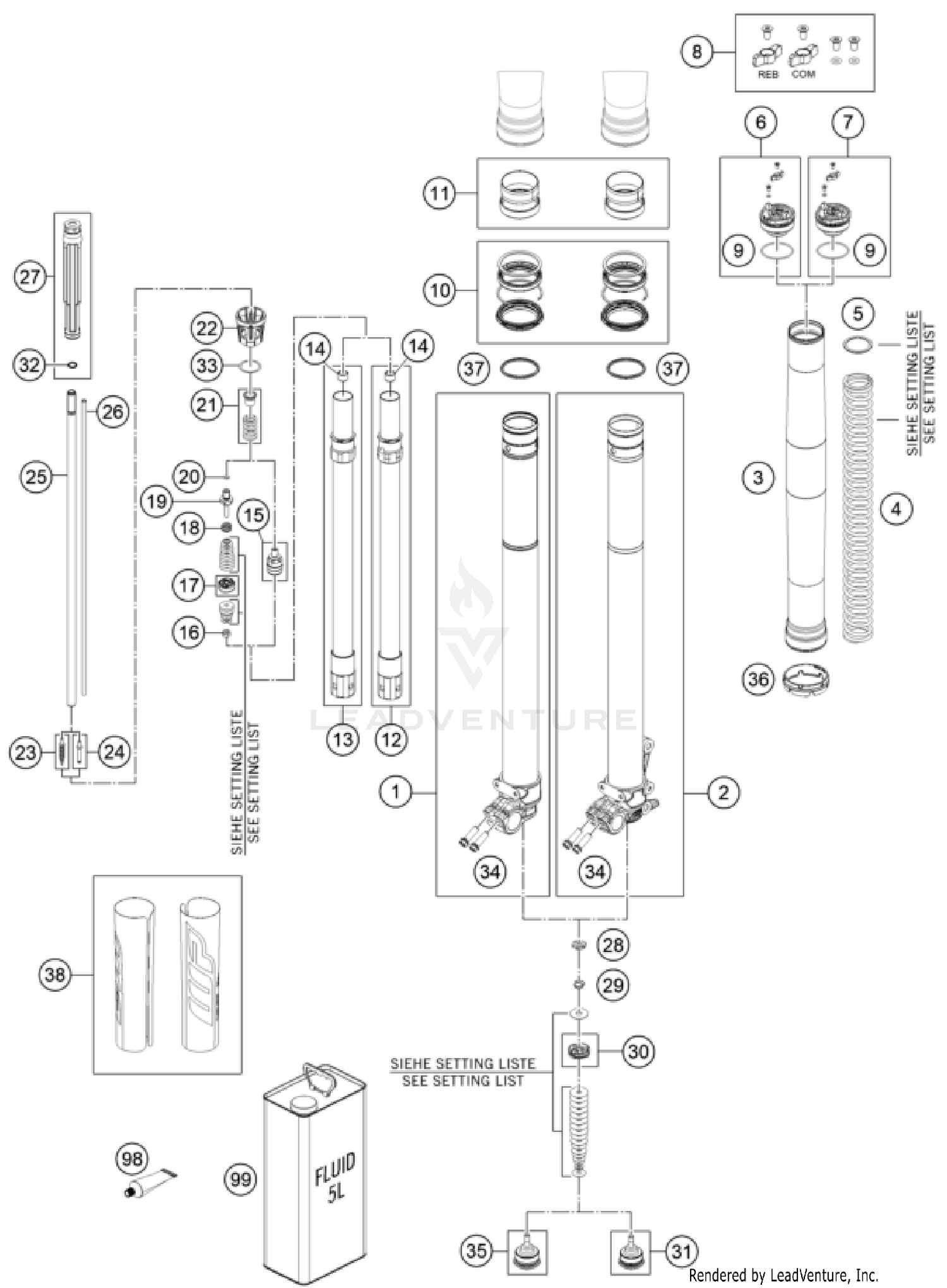 FRONT FORK DISASSEMBLED