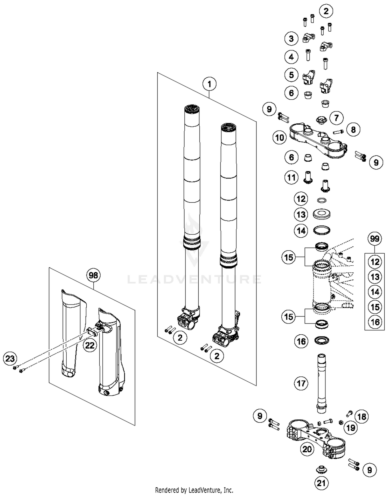 Front Fork, Triple Clamp
