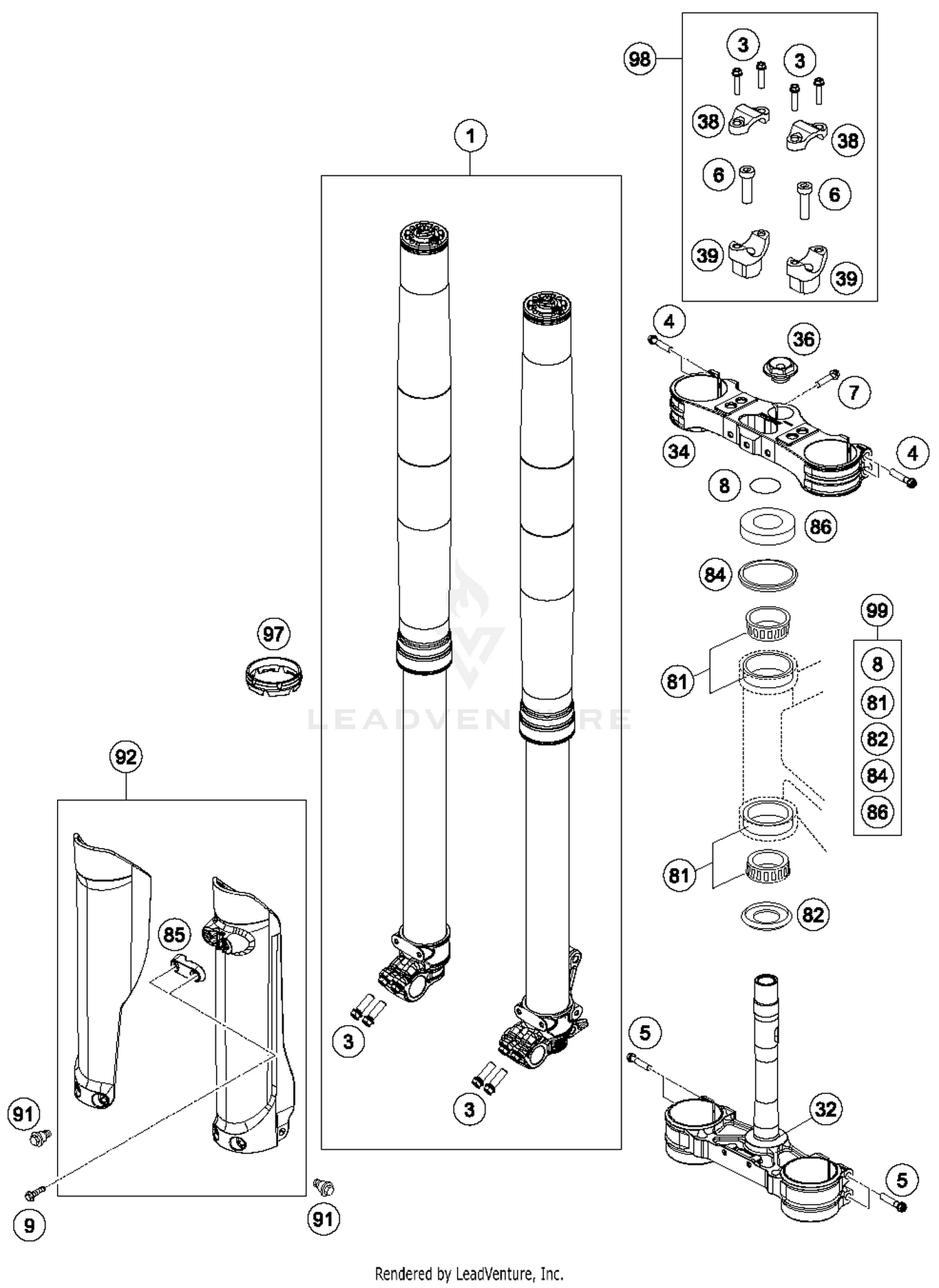 Front Fork, Triple Clamp