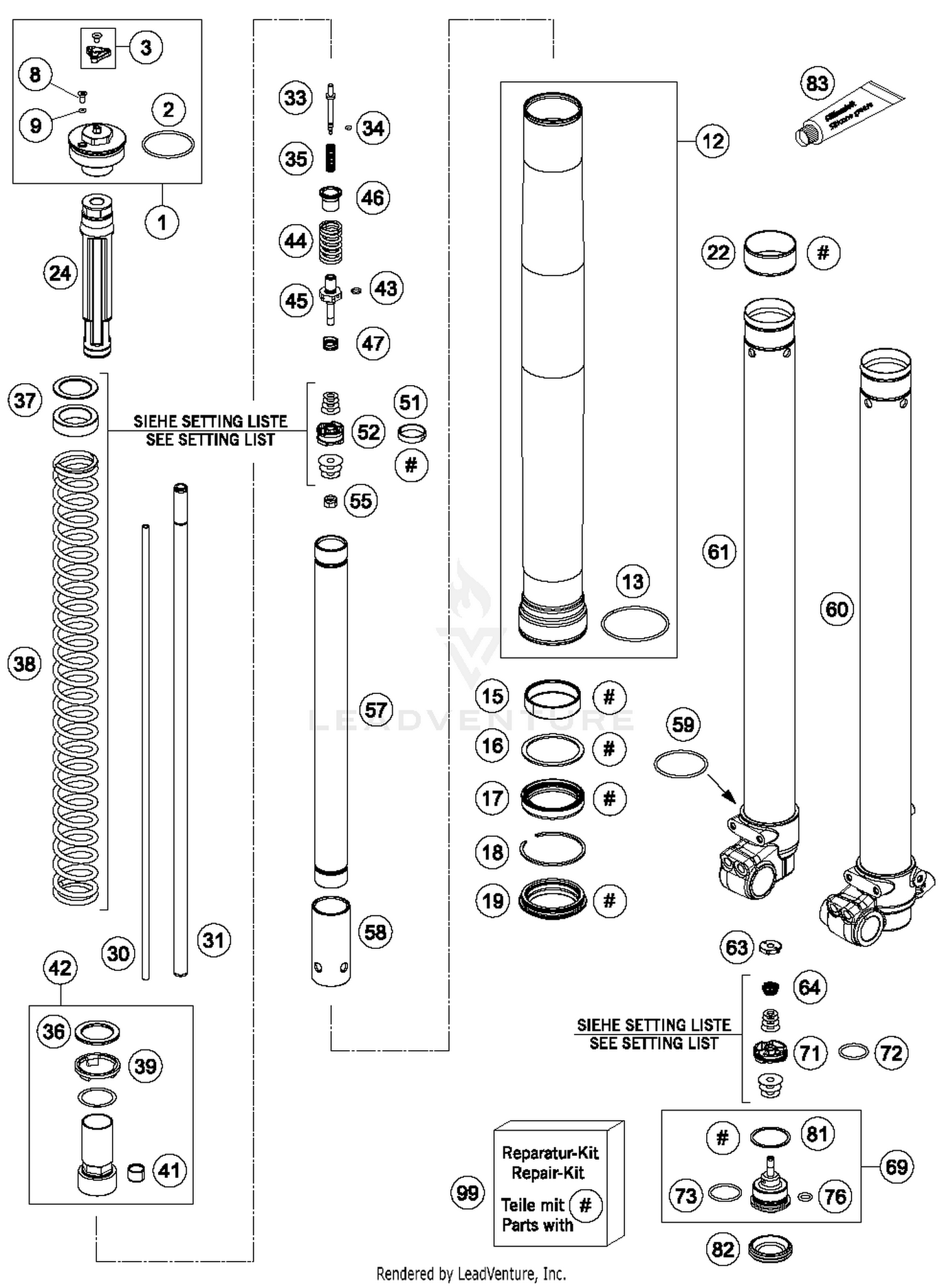 Front Fork Dissassembled