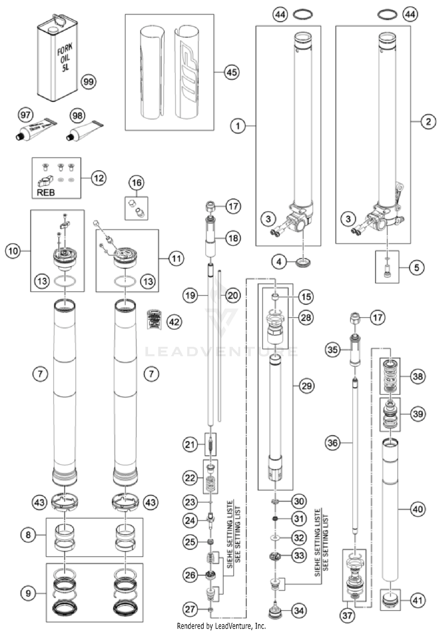 FRONT FORK DISASSEMBLED