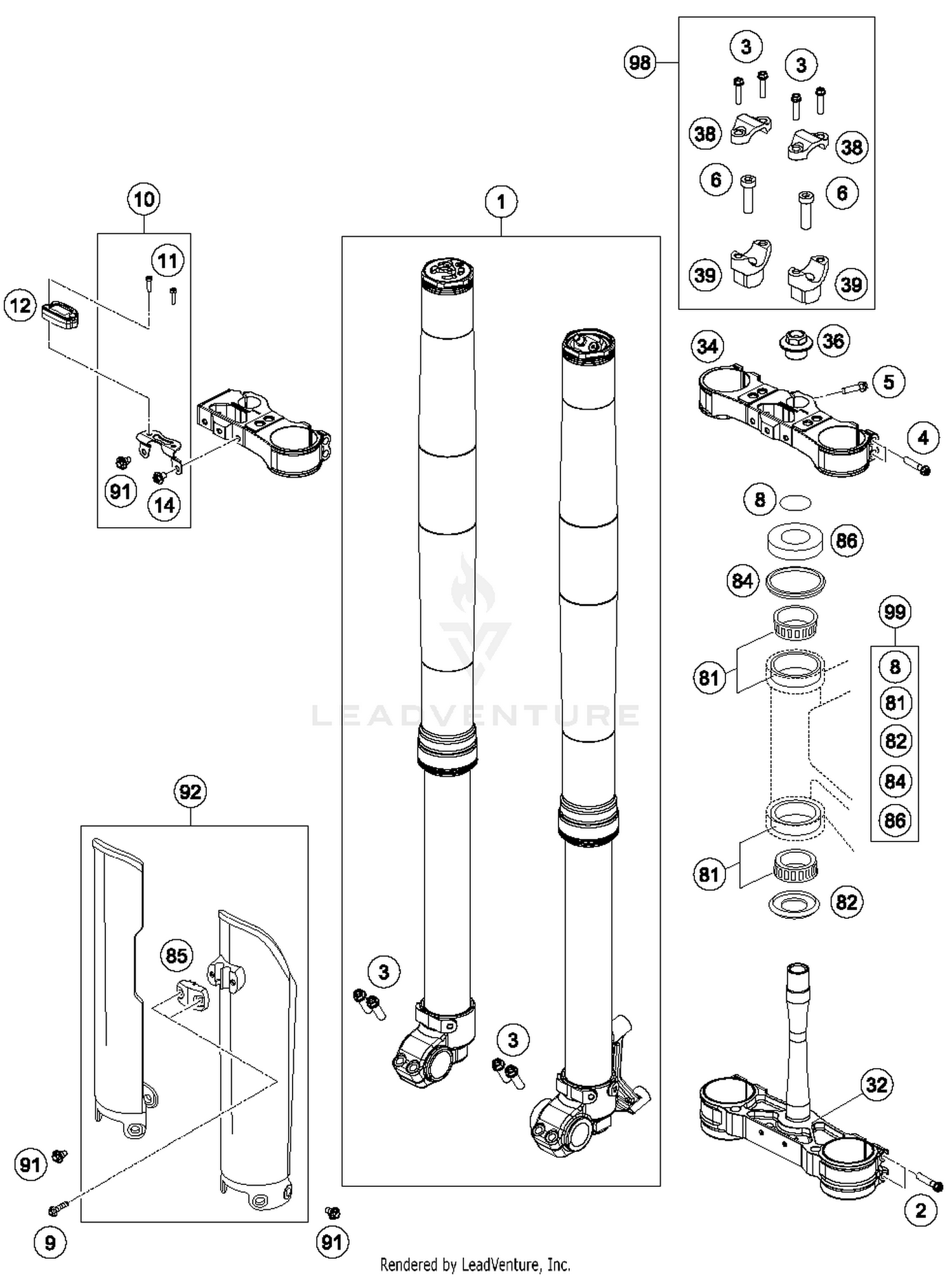 Front Fork, Triple Clamp