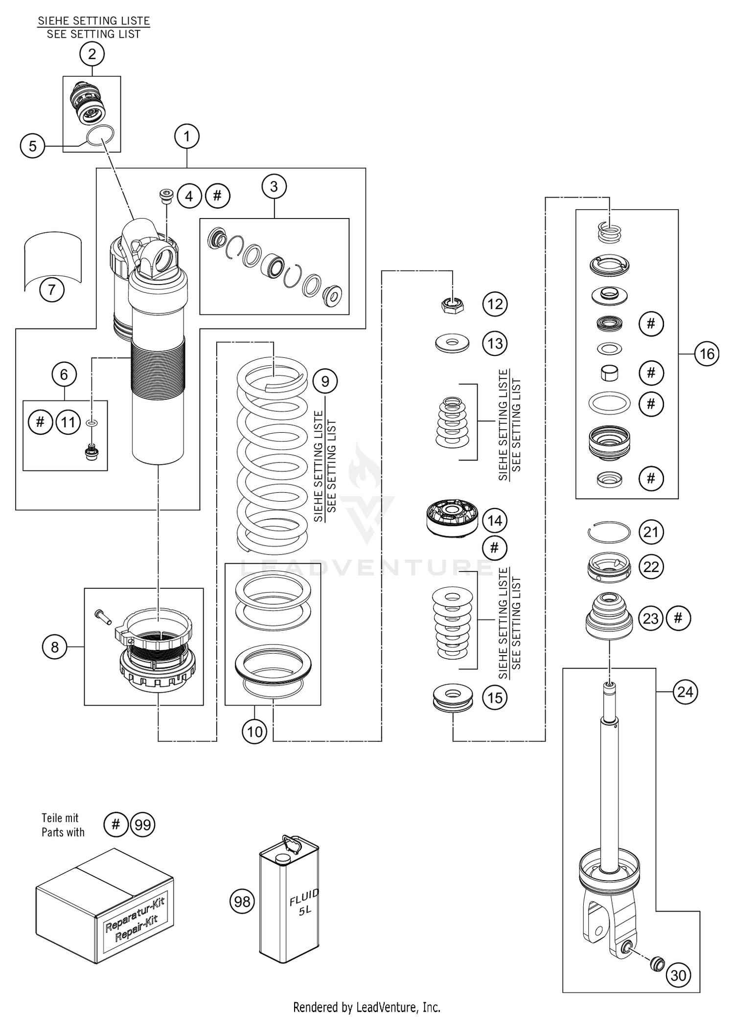 SHOCK ABSORBER DISASSEMBLED