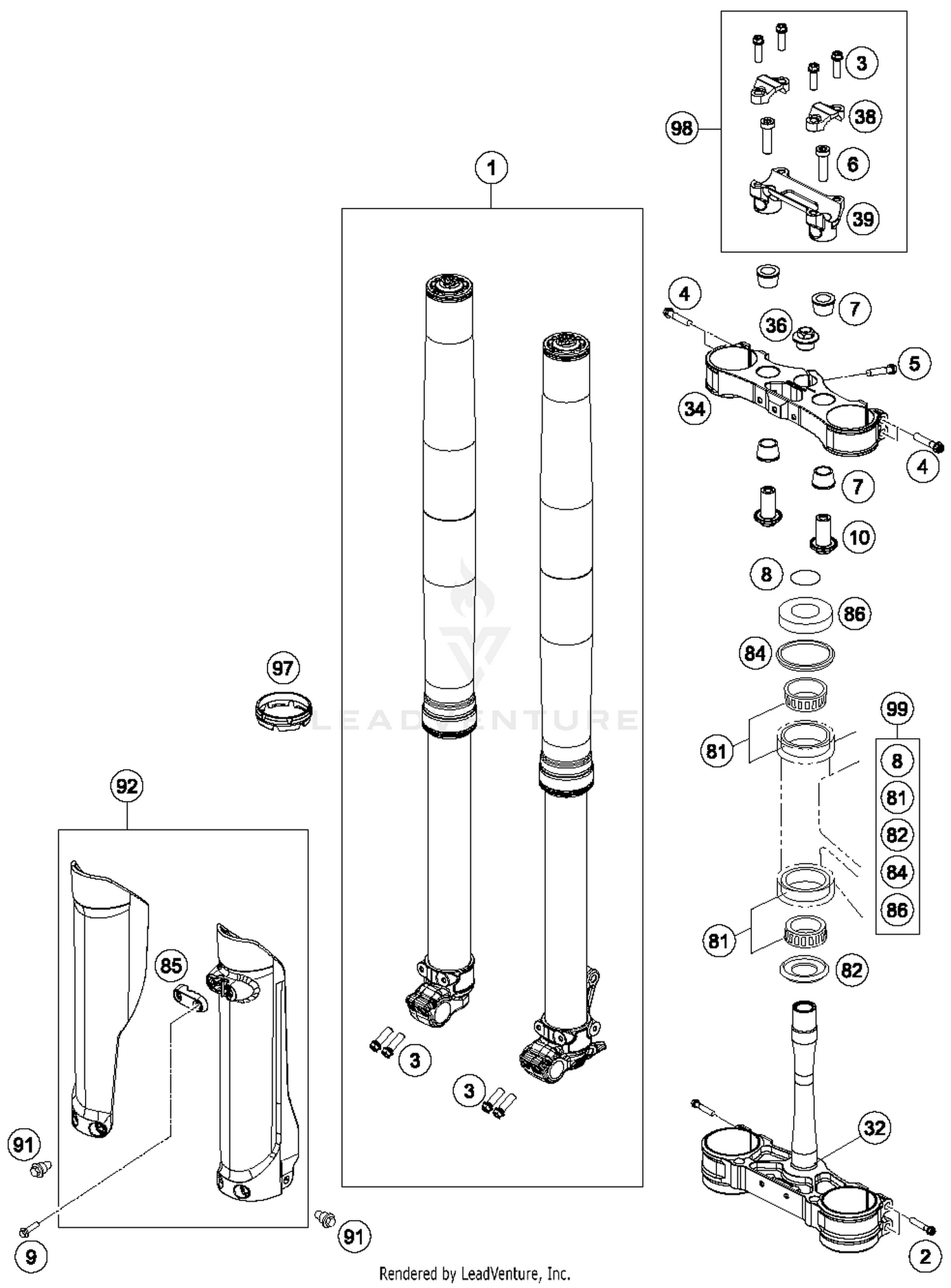 Front Fork, Triple Clamp