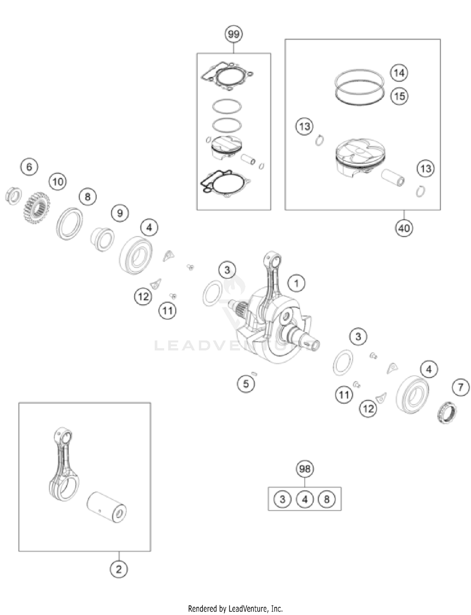 CRANKSHAFT, PISTON