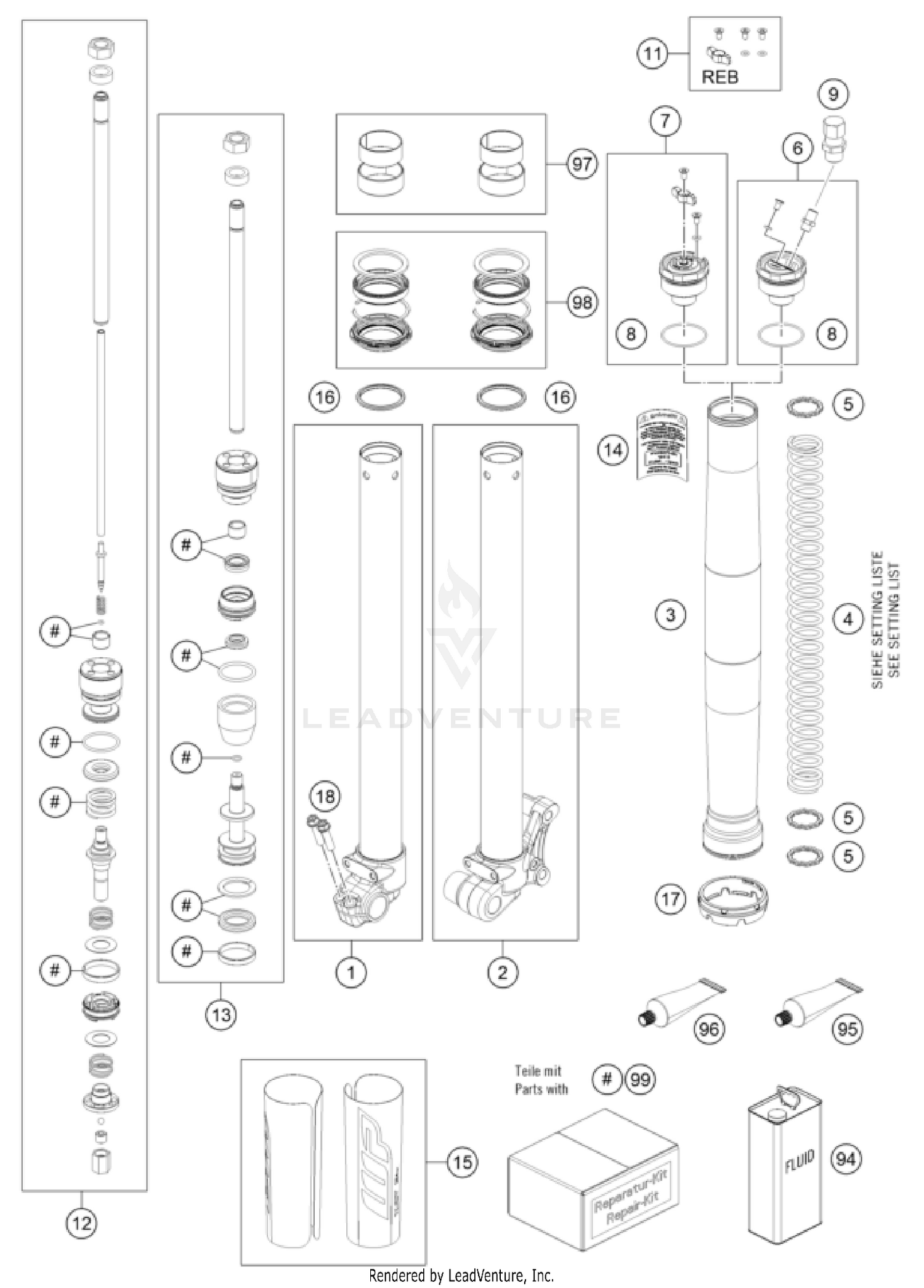 FRONT FORK DISASSEMBLED
