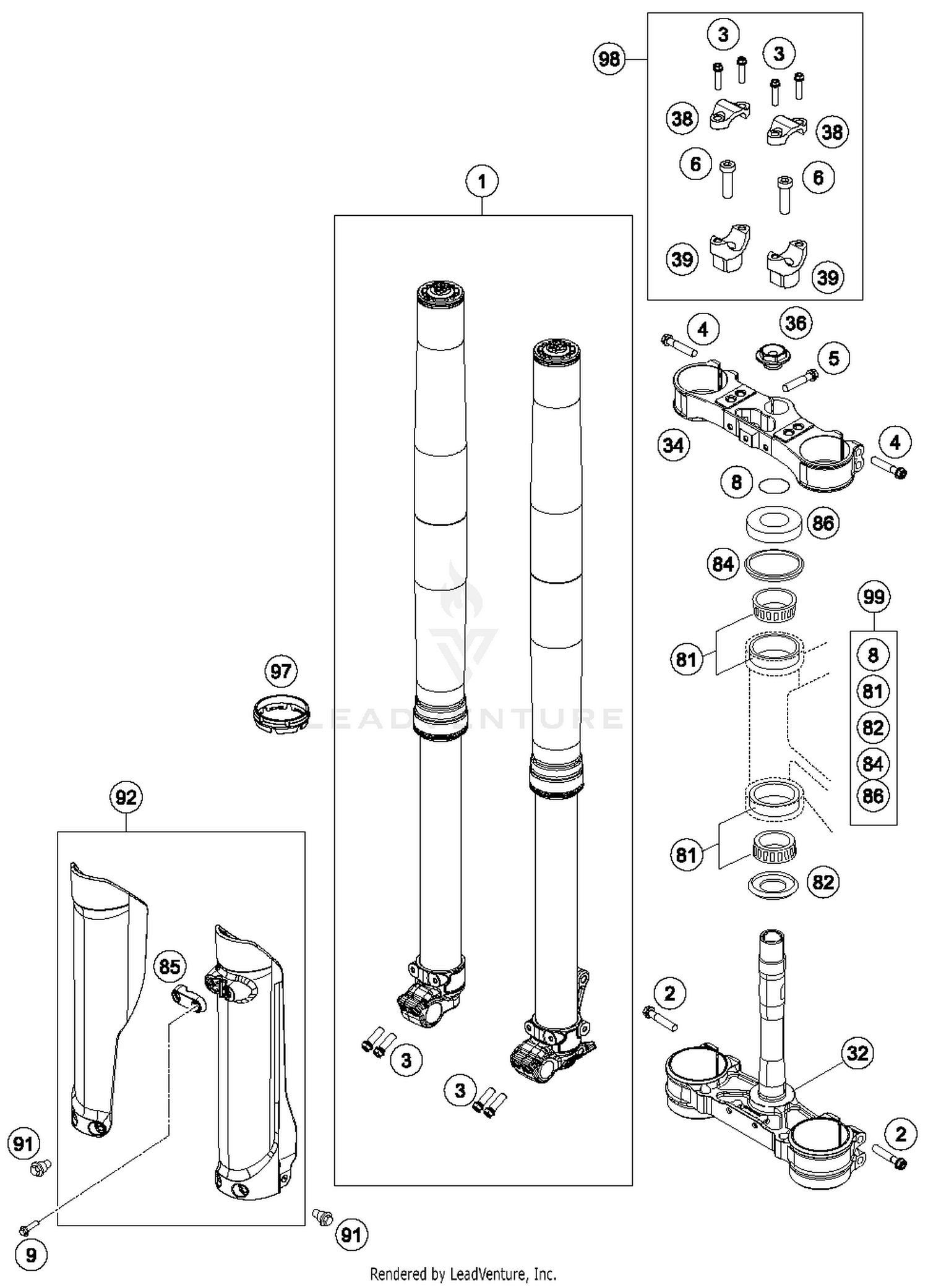 Front Fork, Triple Clamp