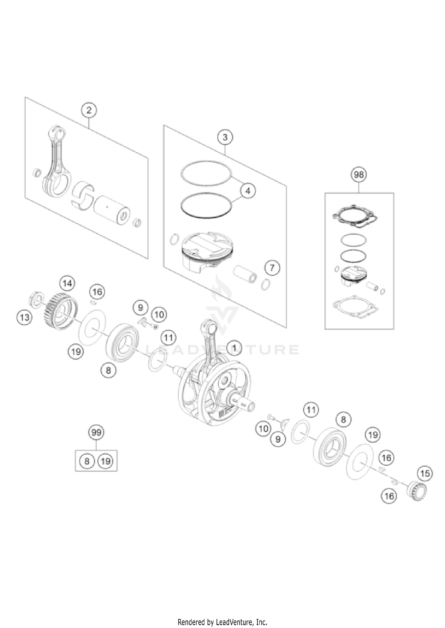 CRANKSHAFT, PISTON
