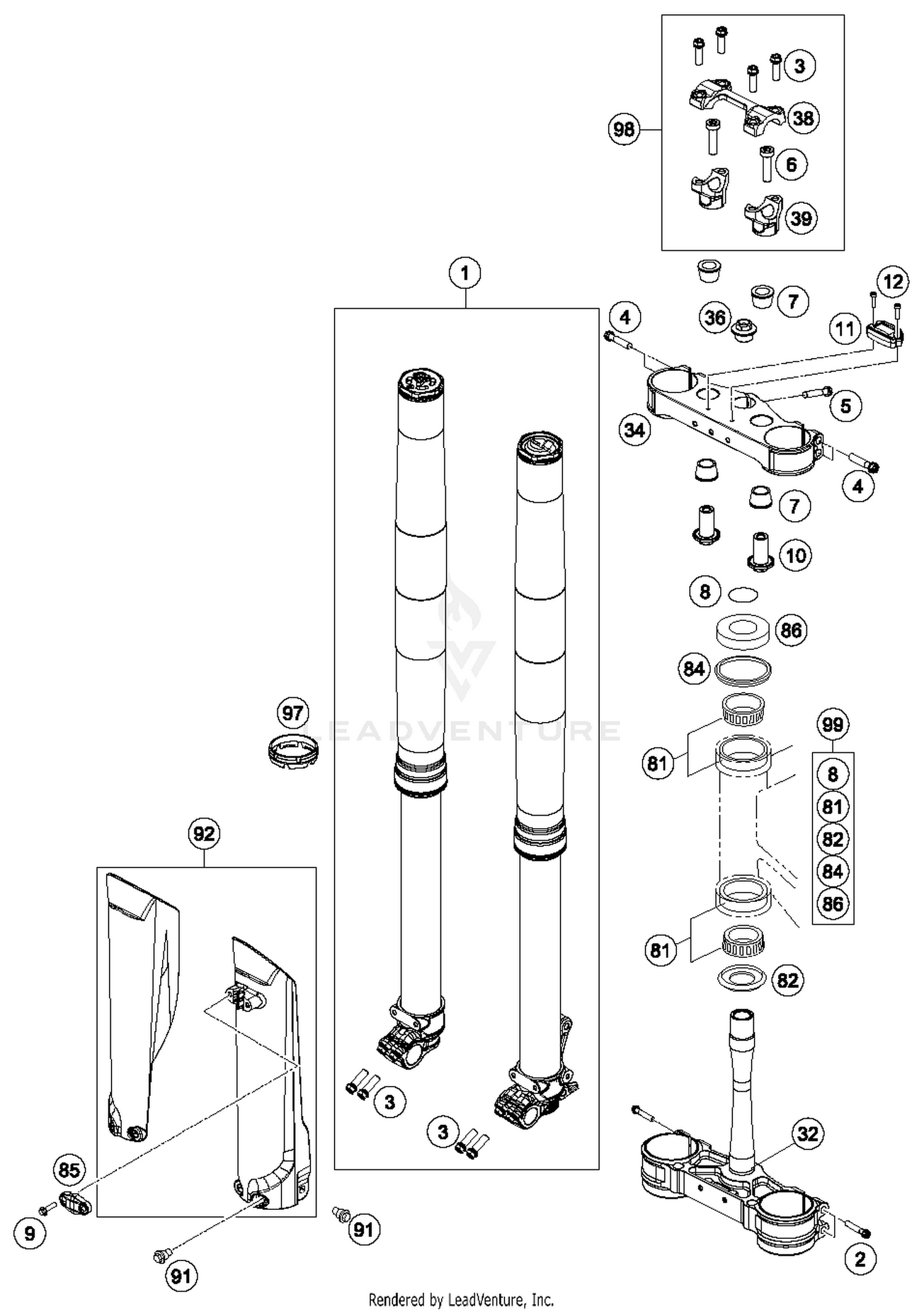 Front Fork, Triple Clamp