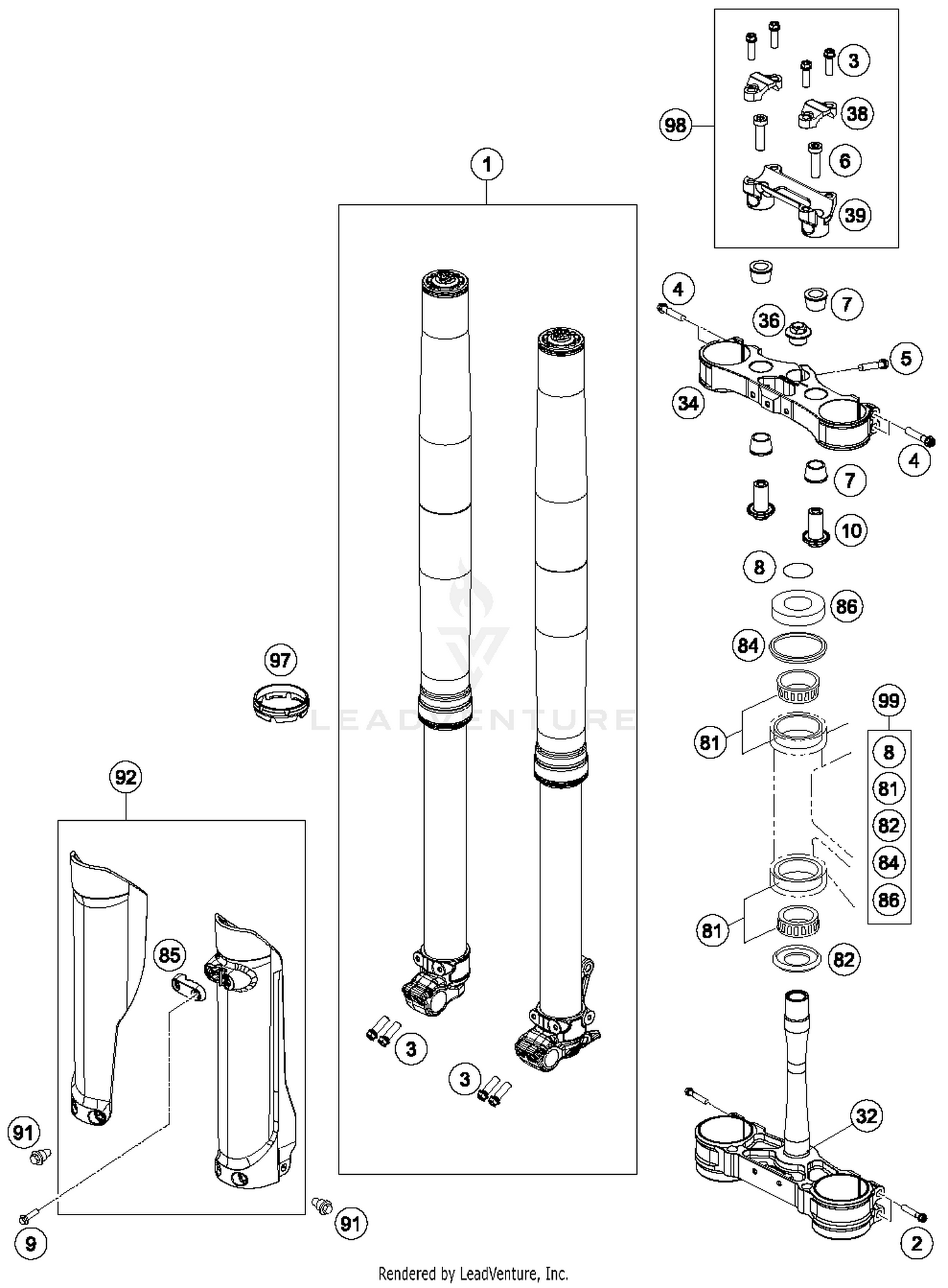 Front Fork, Triple Clamp