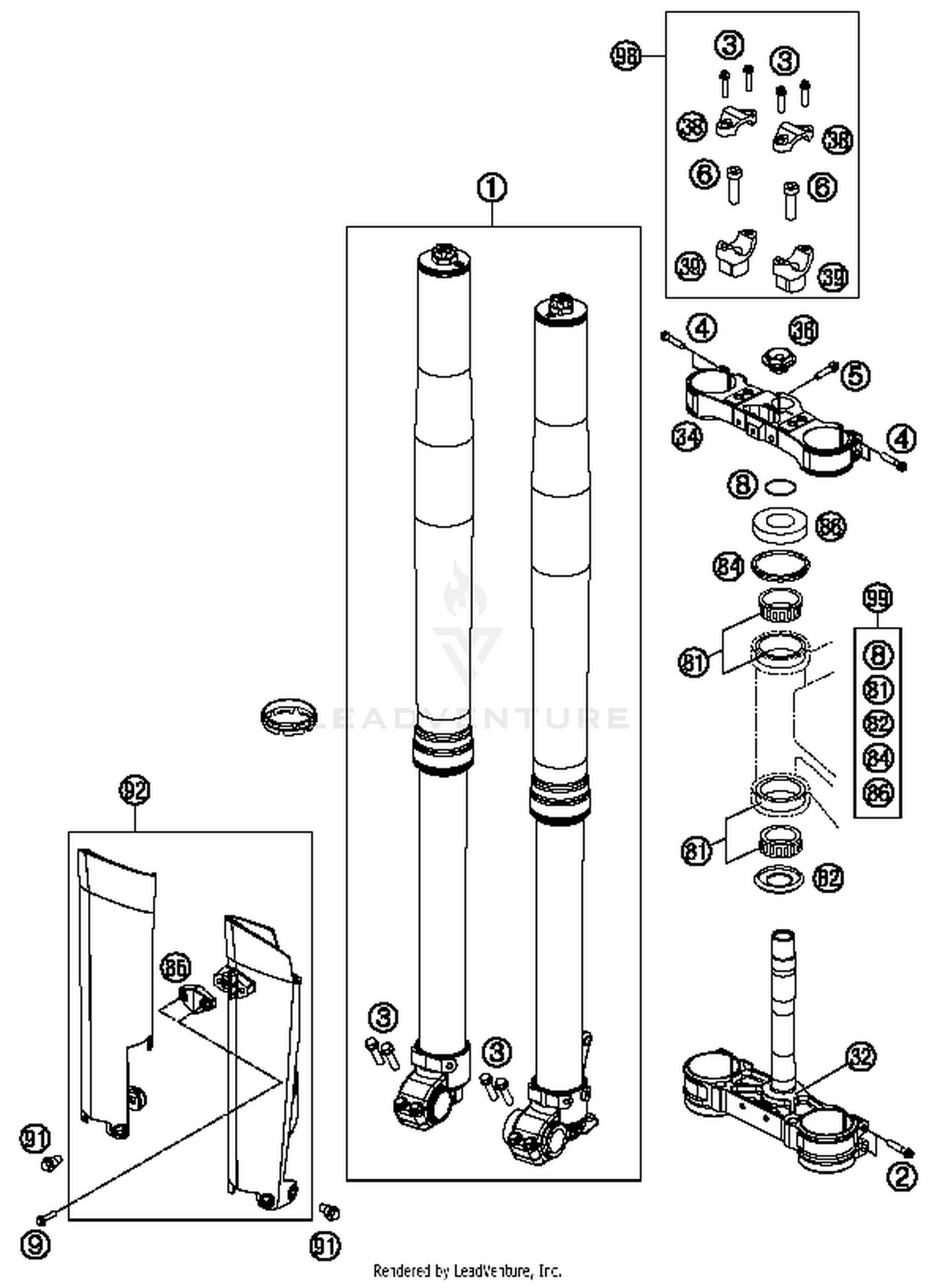 Front Fork, Triple Clamp