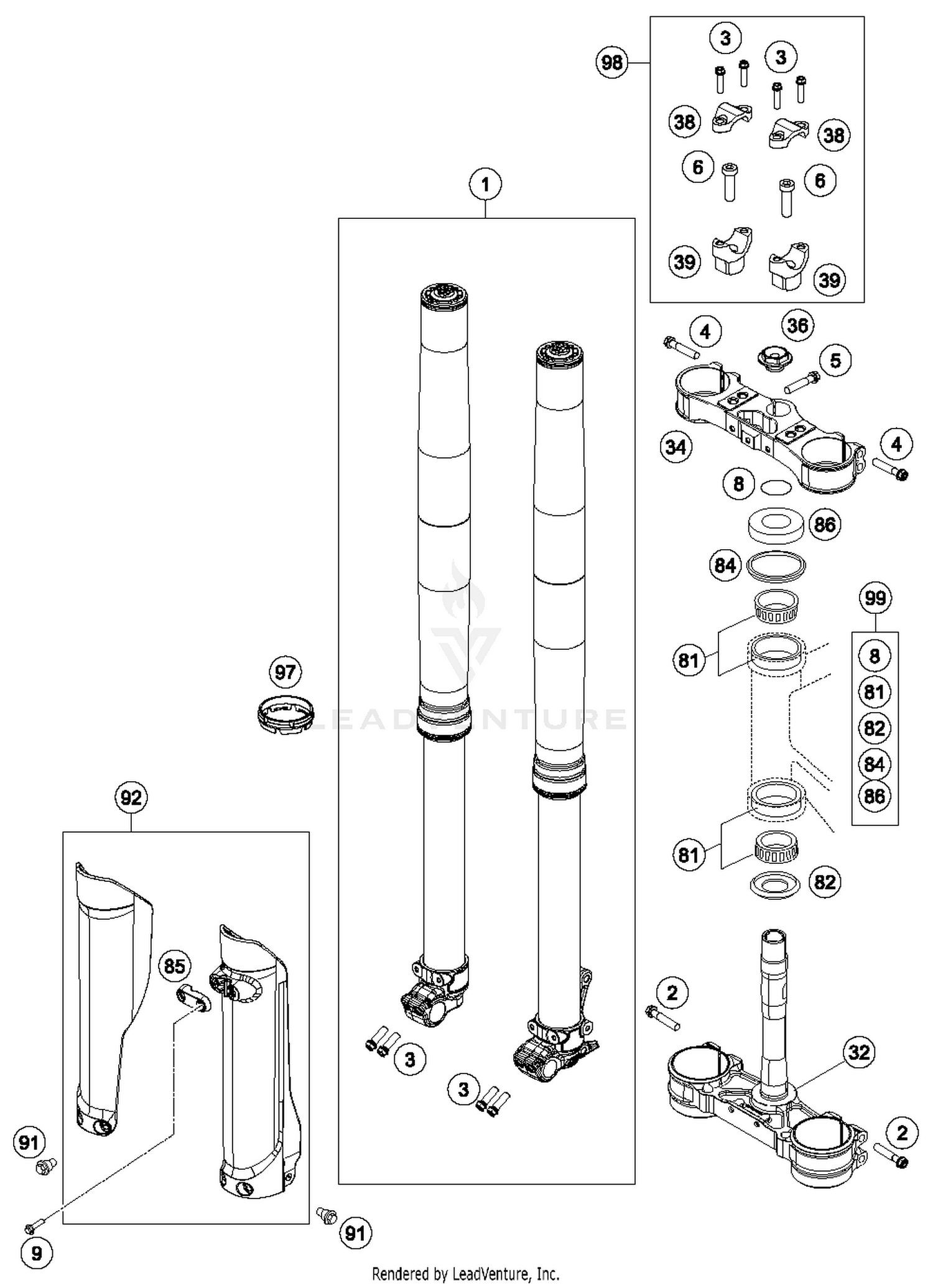 Front Fork, Triple Clamp