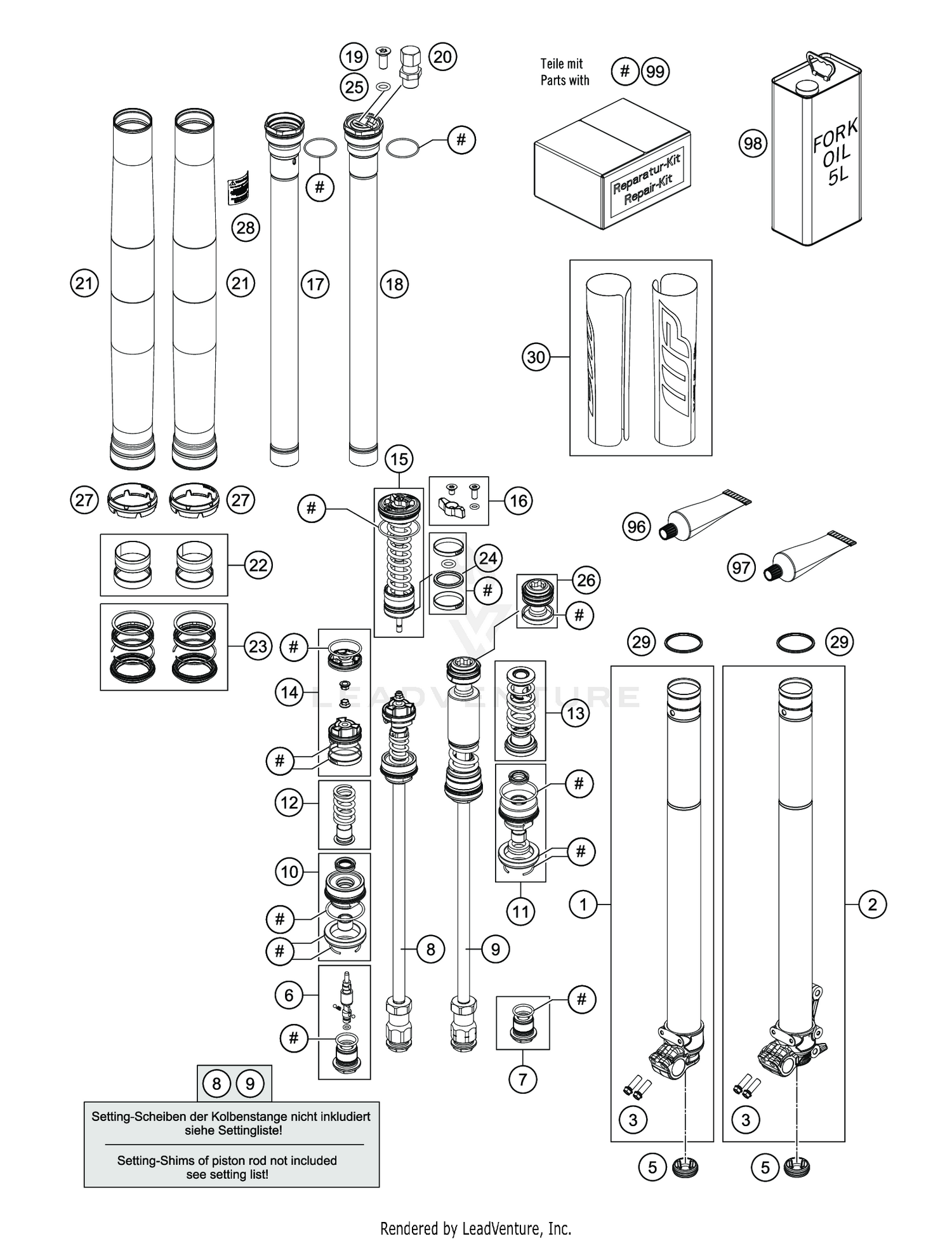FRONT FORK DISASSEMBLED