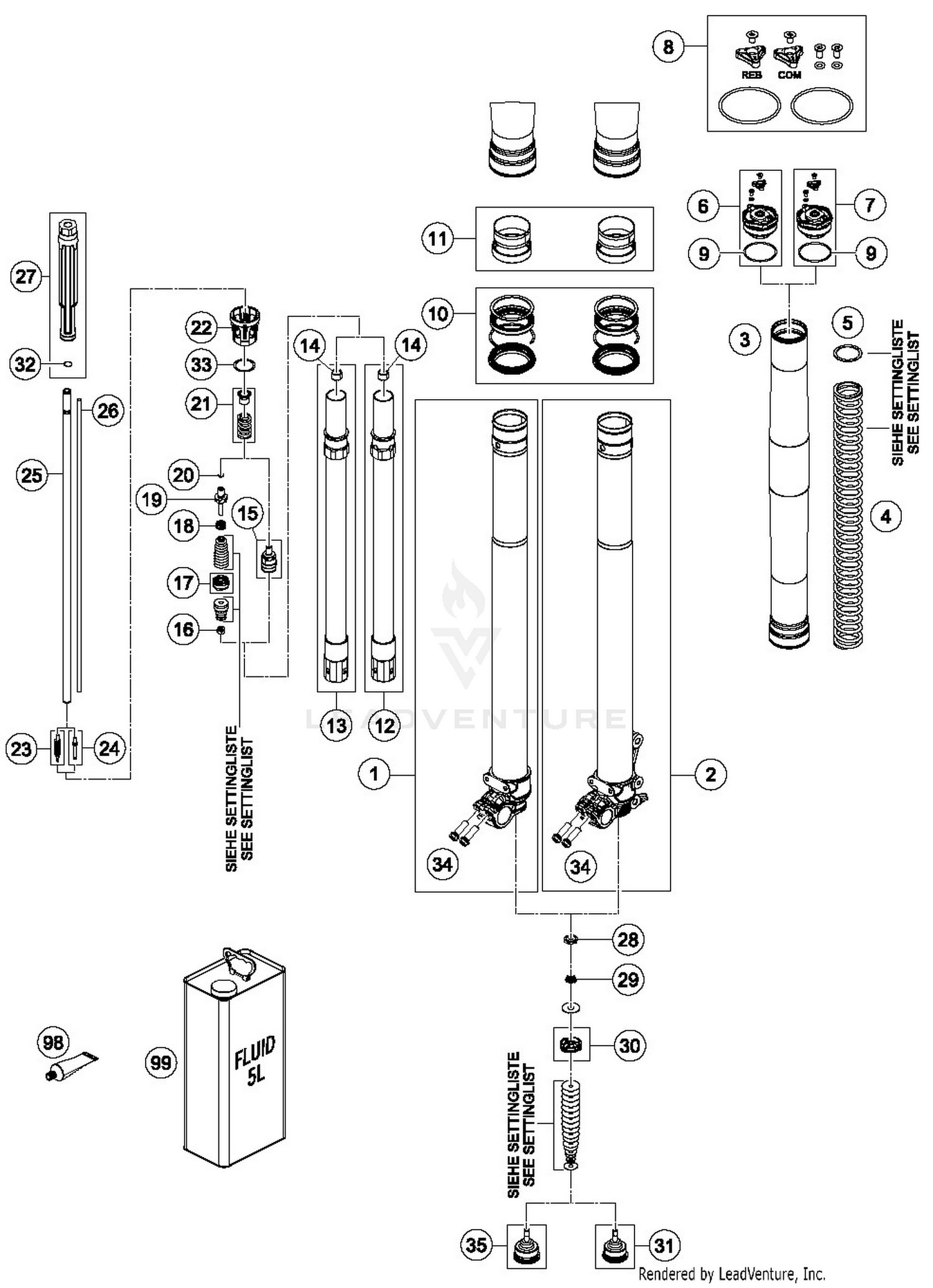 FRONT FORK DISASSEMBLED
