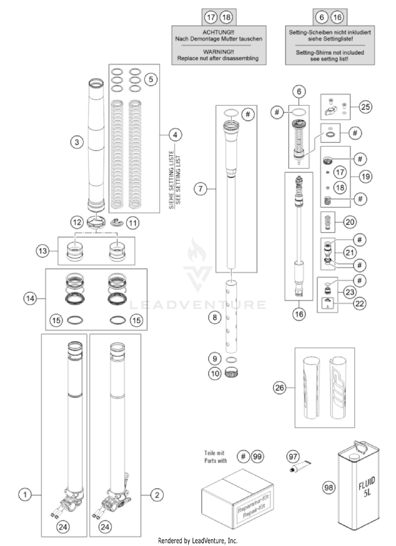 FRONT FORK DISASSEMBLED