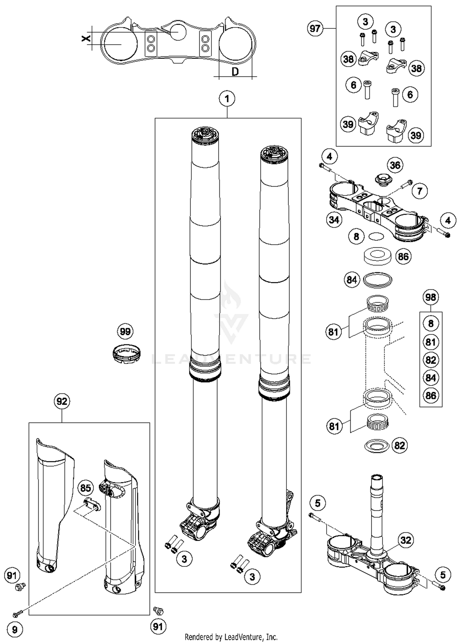 Front Fork, Triple Clamp