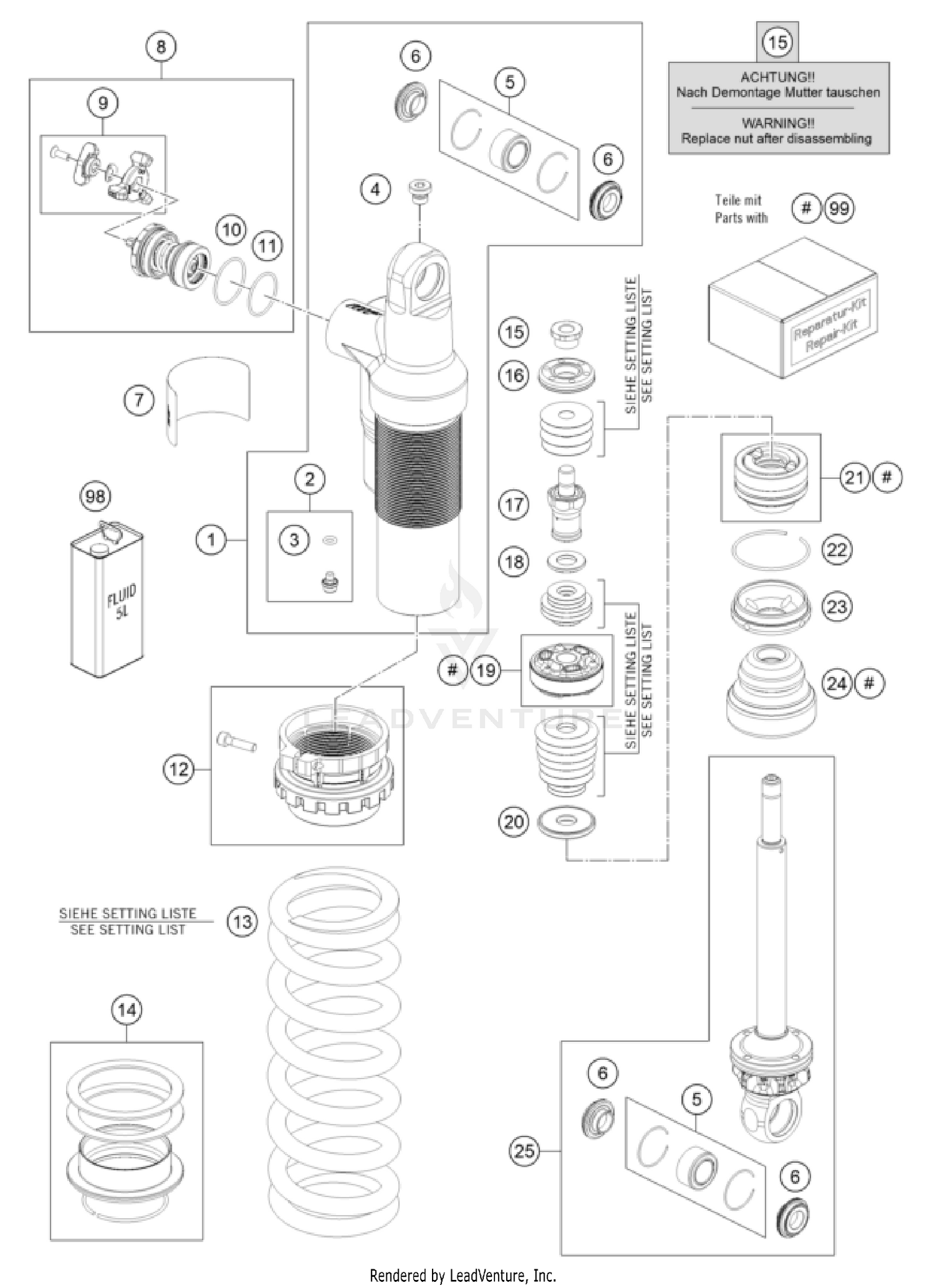 SHOCK ABSORBER DISASSEMBLED