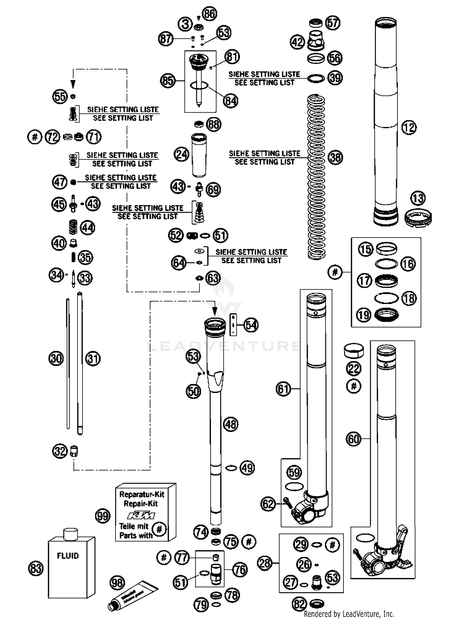 Front Fork, Disassembled