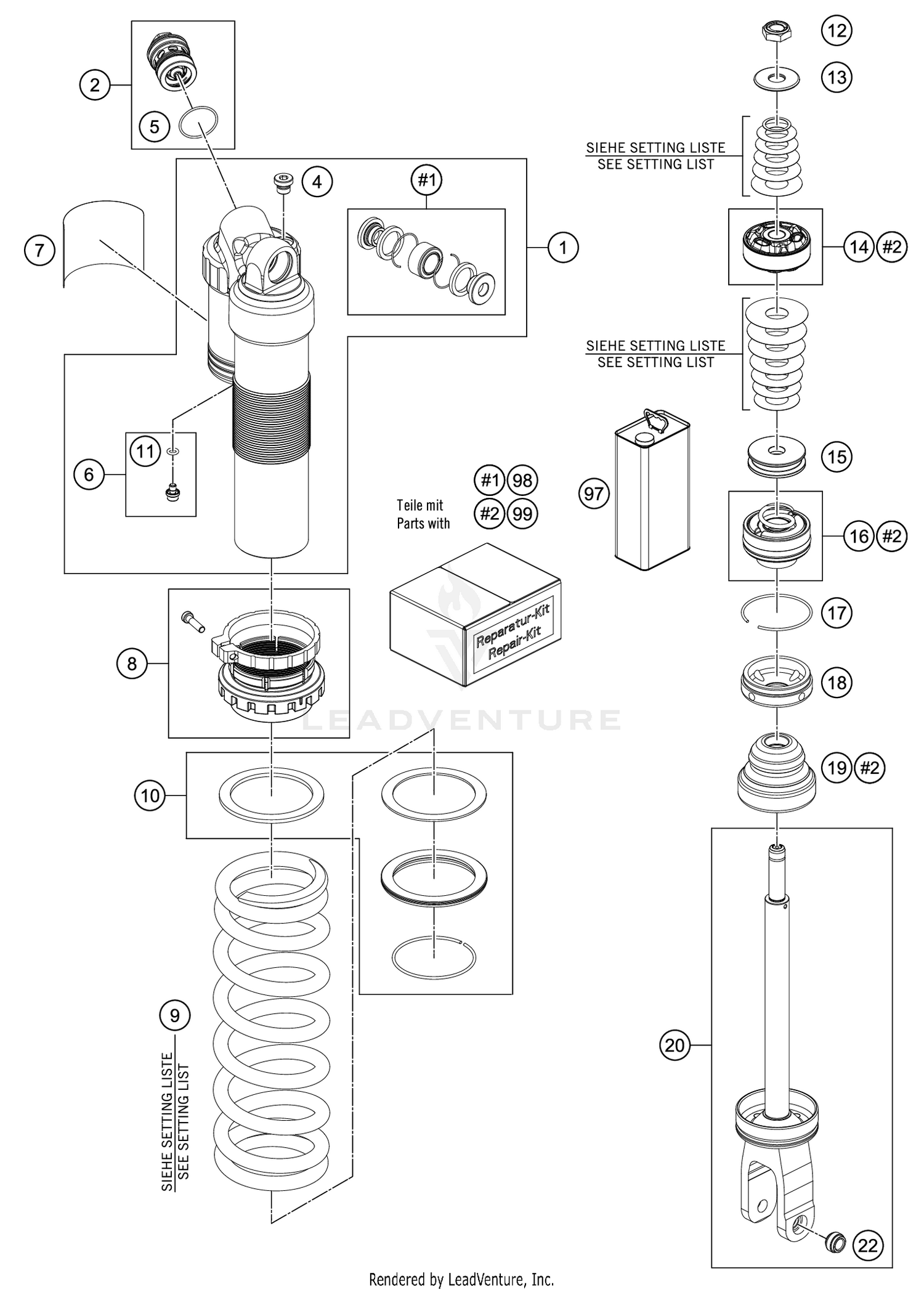 SHOCK ABSORBER DISASSEMBLED